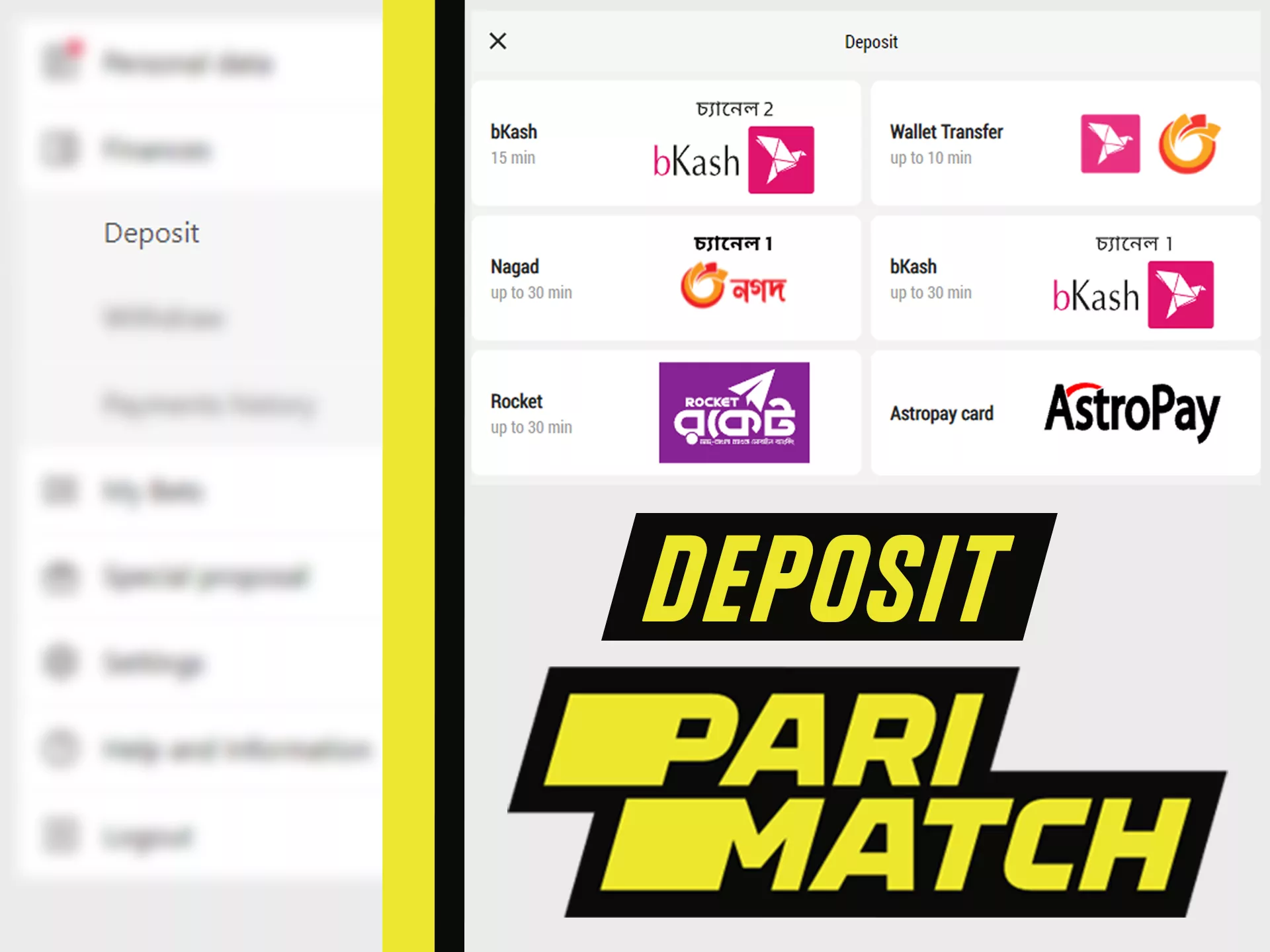 Make first deposit for start getting big winnings at Parimatch bookmaker.