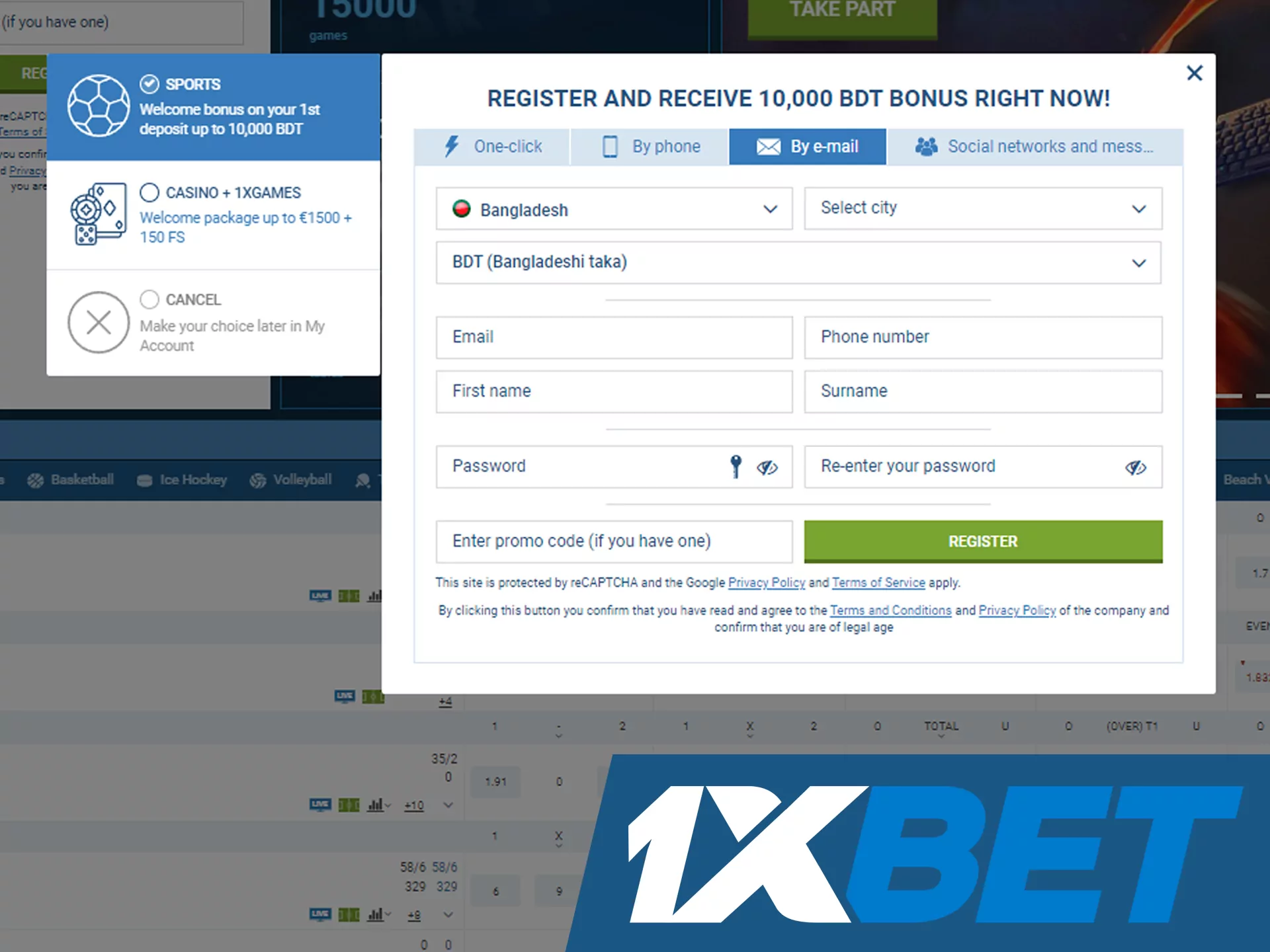 Choose your favourite registration method.