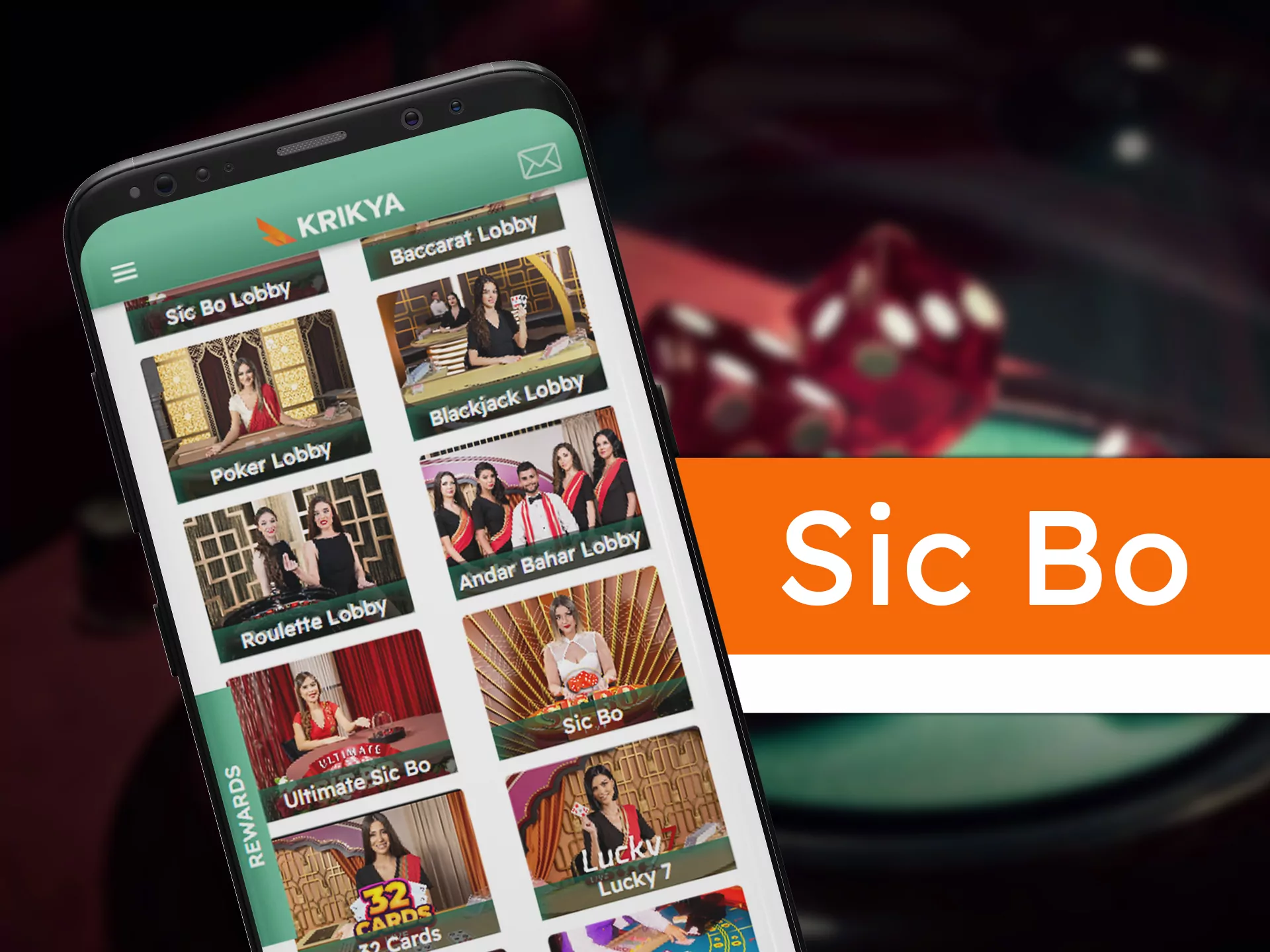 Sic Bo is the best type of game to play using Krikya app.