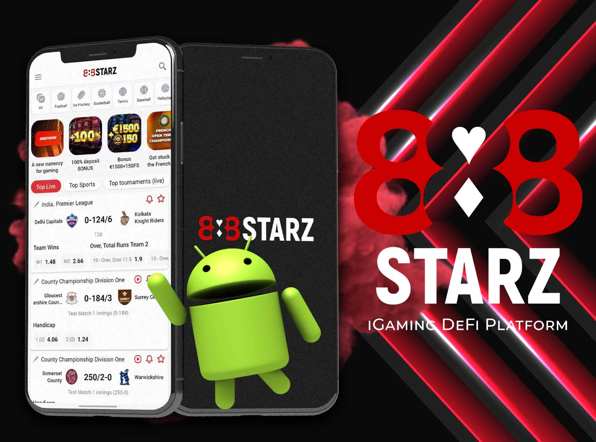 Download the 88starz mobile app on the Android device.