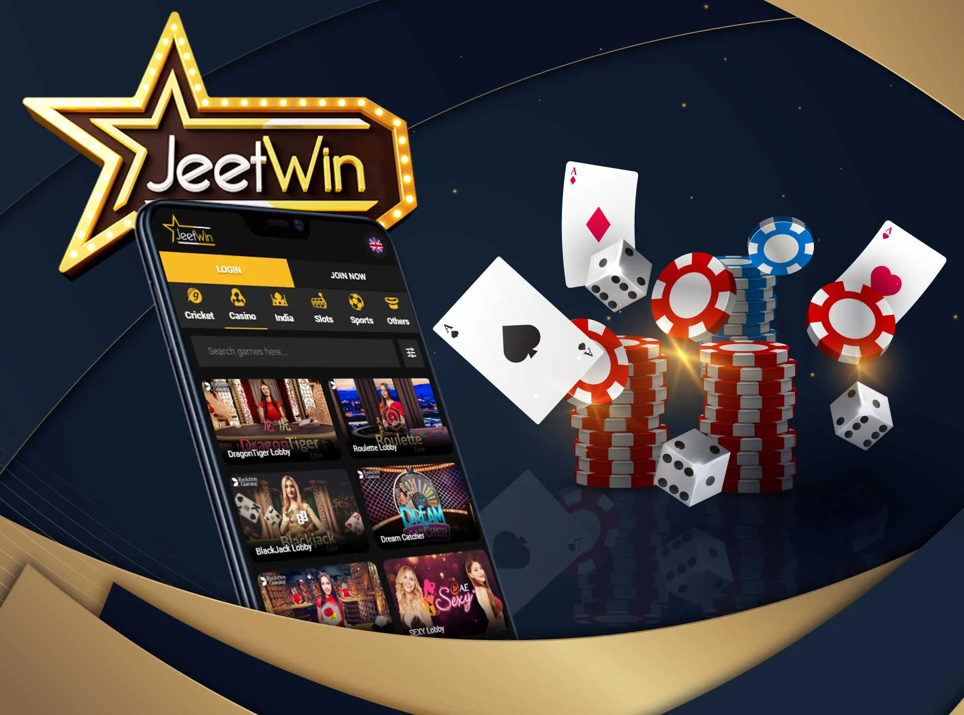 Jeetwin also has an online casino in its app.