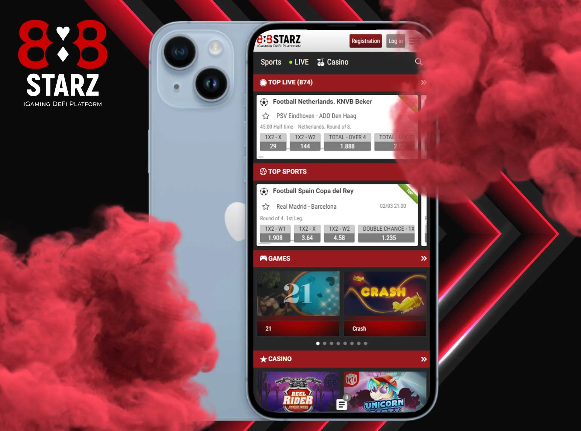 Download and install the 888starz app and place bets whenever you want.