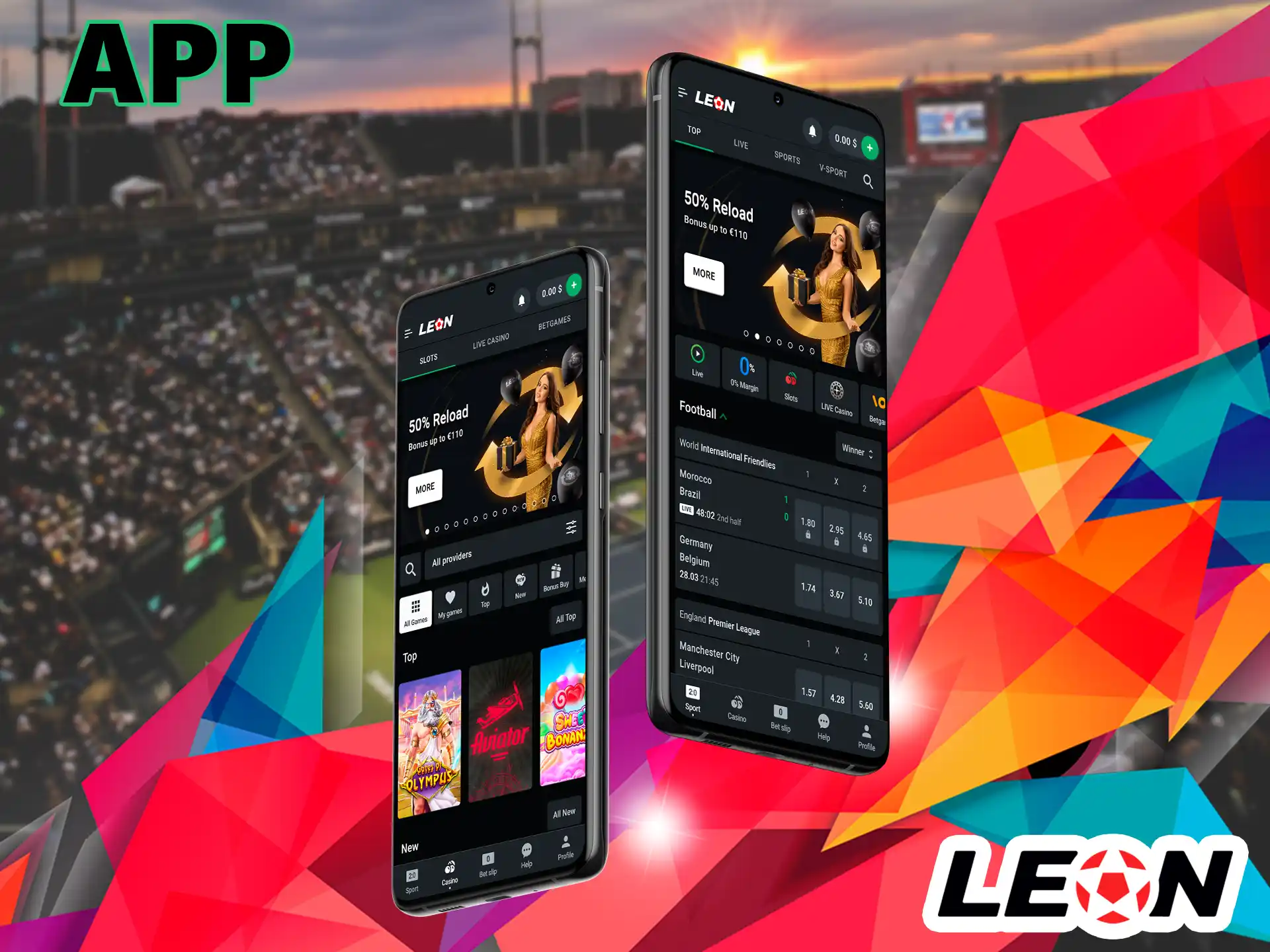 Leon Bet software for Android will help you enjoy betting, play casino games anywhere you want without using a computer.