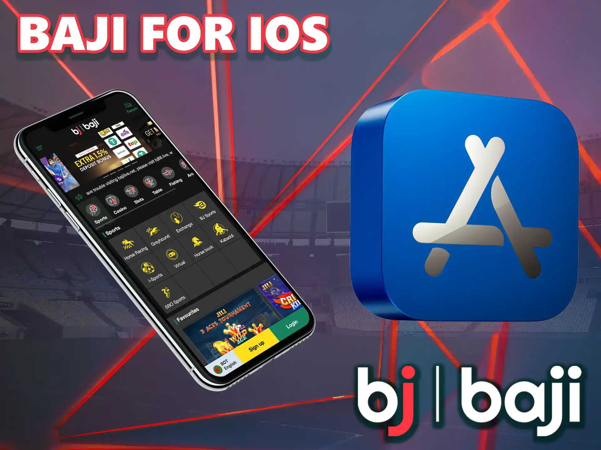 The Baji software for Apple provides an enjoyable experience for players, similar to the Android platform, and also runs faster.