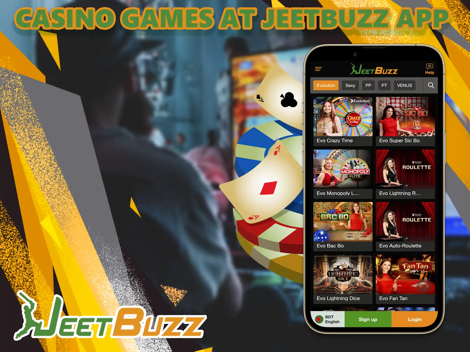 You will find only quality gambling entertainment only from proven suppliers in the app JeetBuzz app.