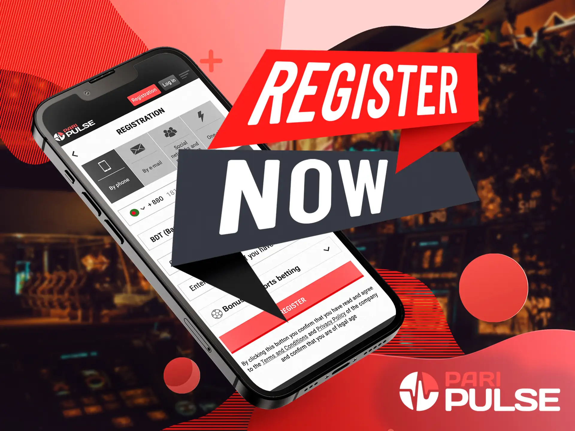 In order to start betting or playing in the casino, you need to create a PariPulse account, if you have one - just log in there.