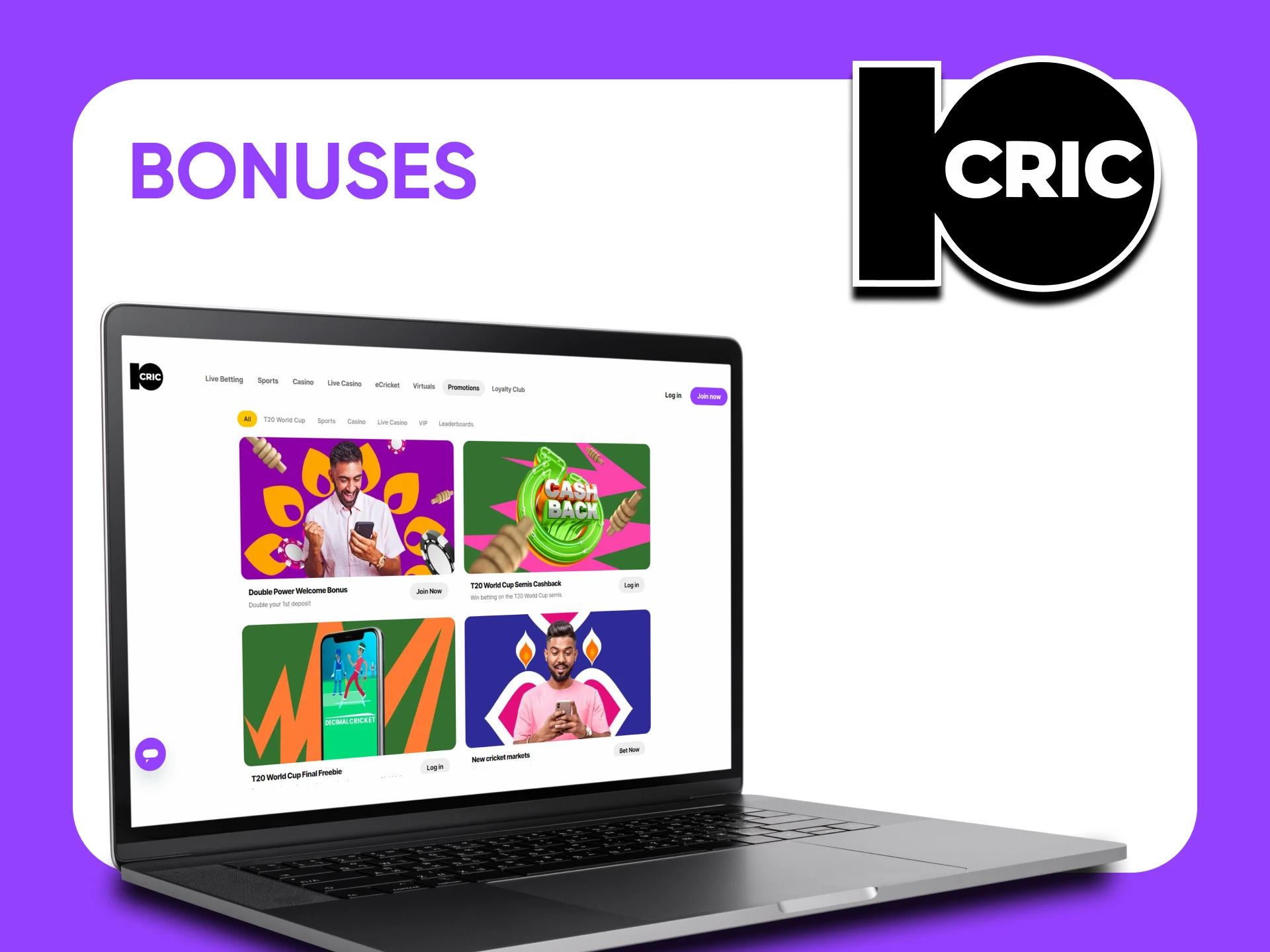 Get bonuses from 10cric.