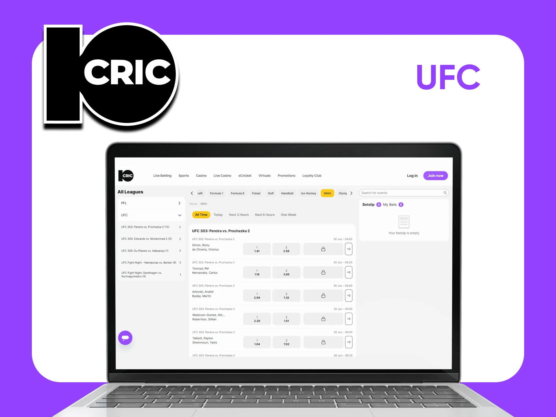 Bet on UFC with 10cric.