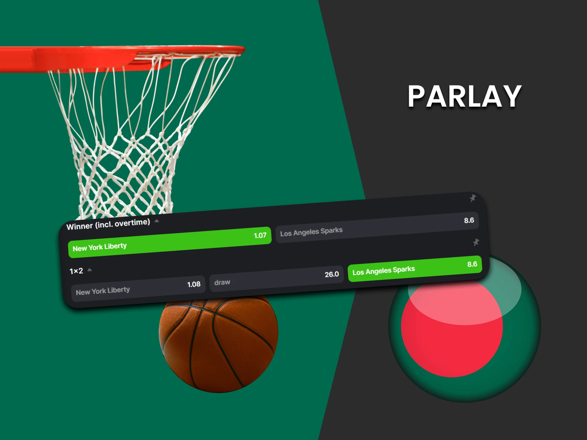 Use the Parlay system to bet on basketball.