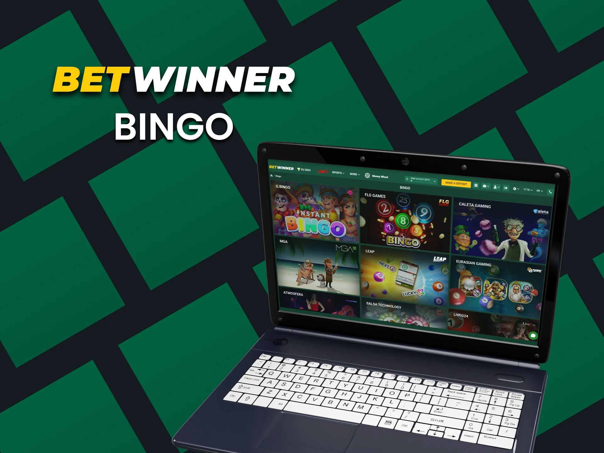 For casino games from Betwinner, choose Bingo.