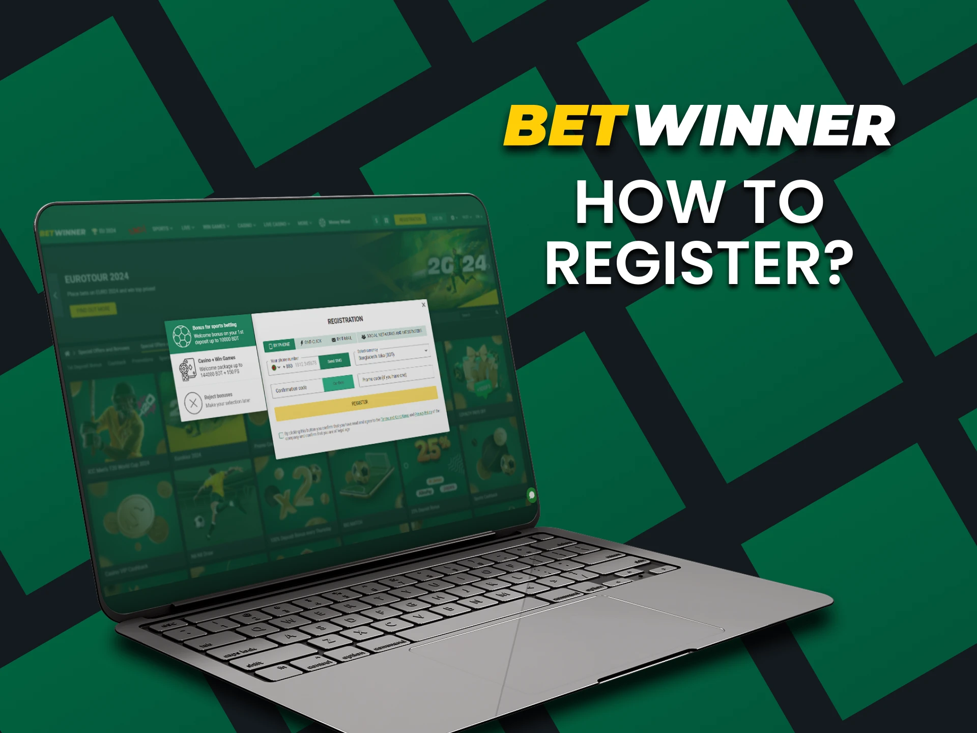 Register on the Betwinner website.