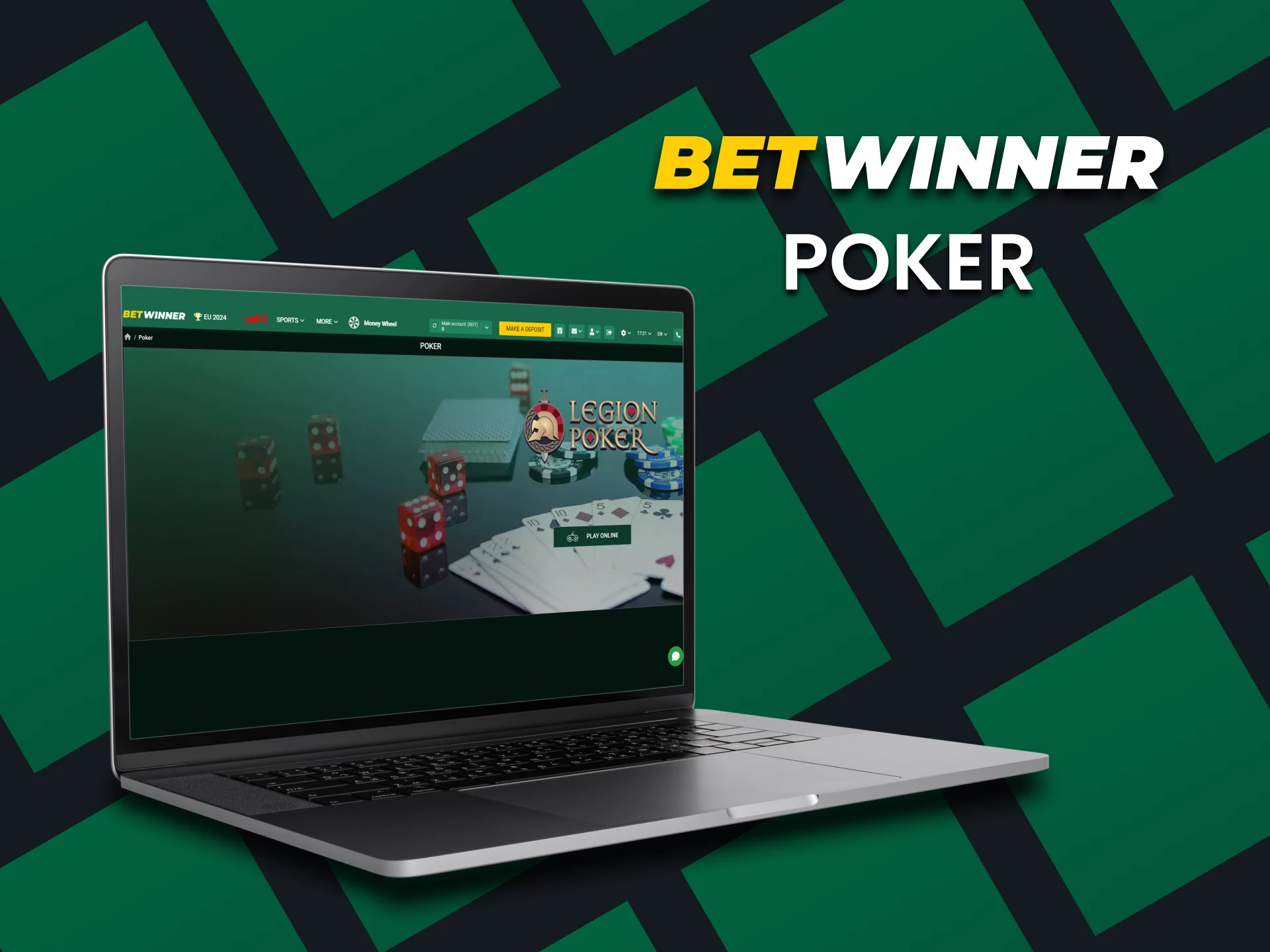 Choose the Poker section for games at Betwinner.