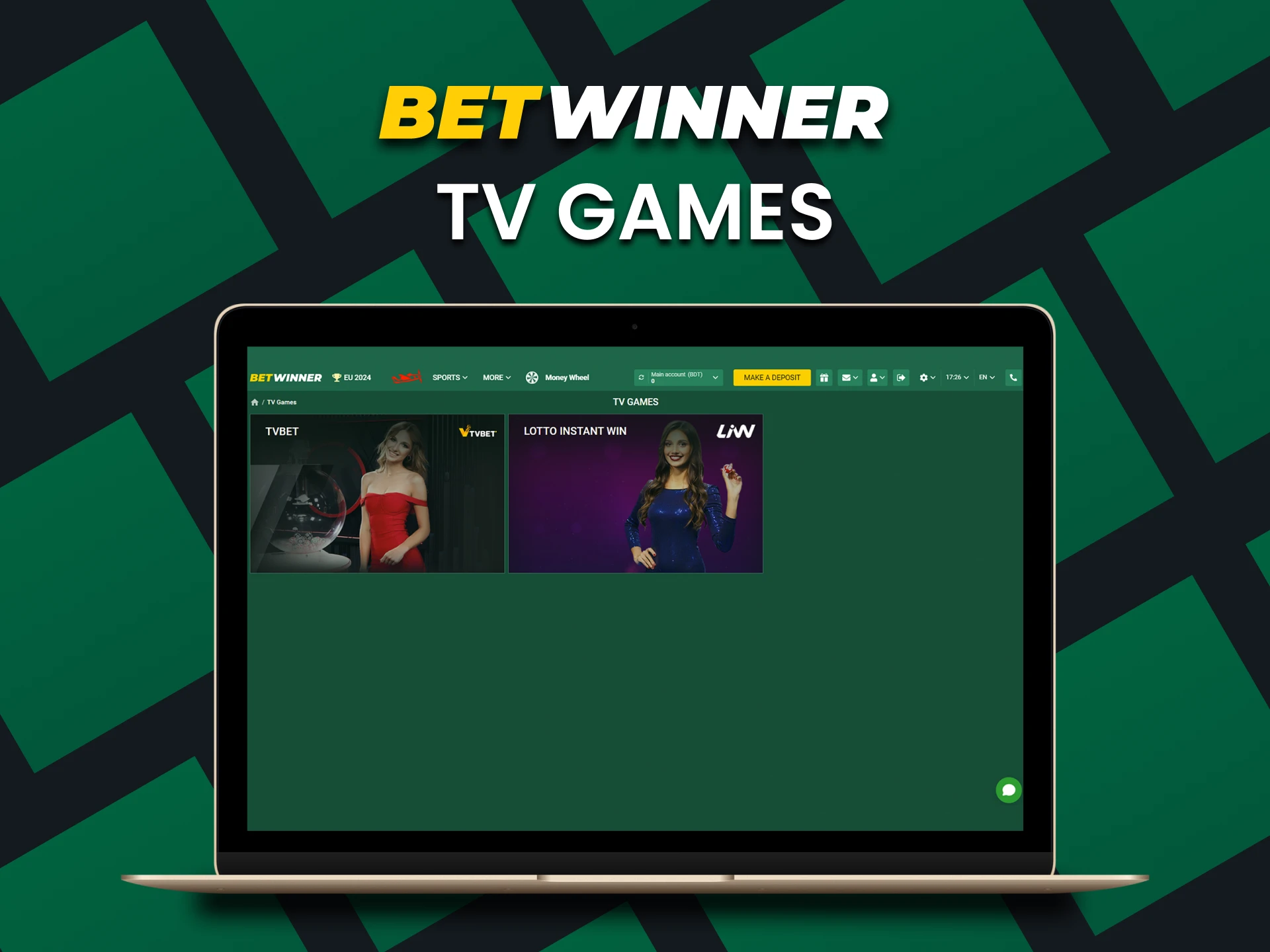 Choose the TV Games section for games at Betwinner.