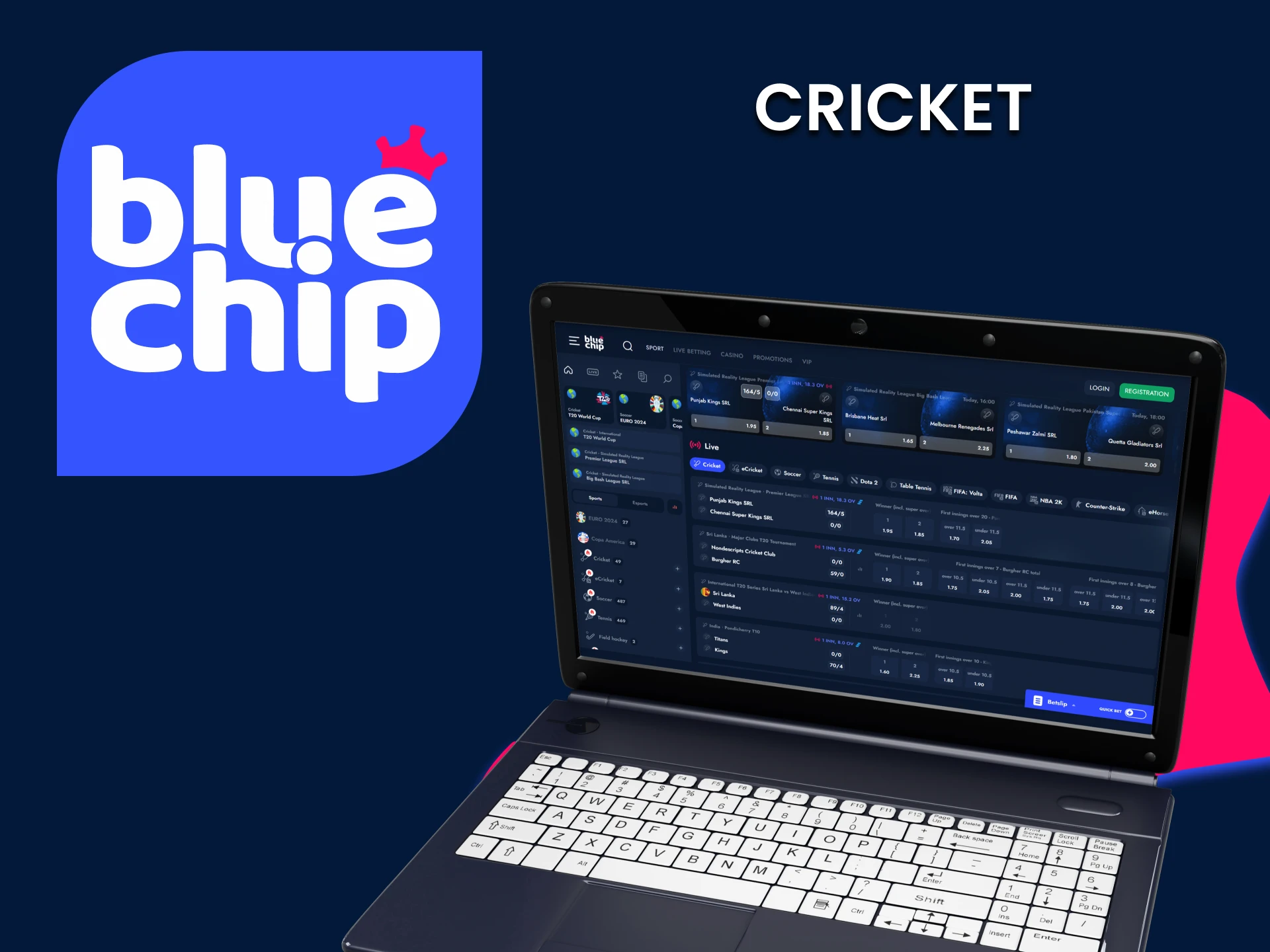 Bet on Cricket with BlueChip.