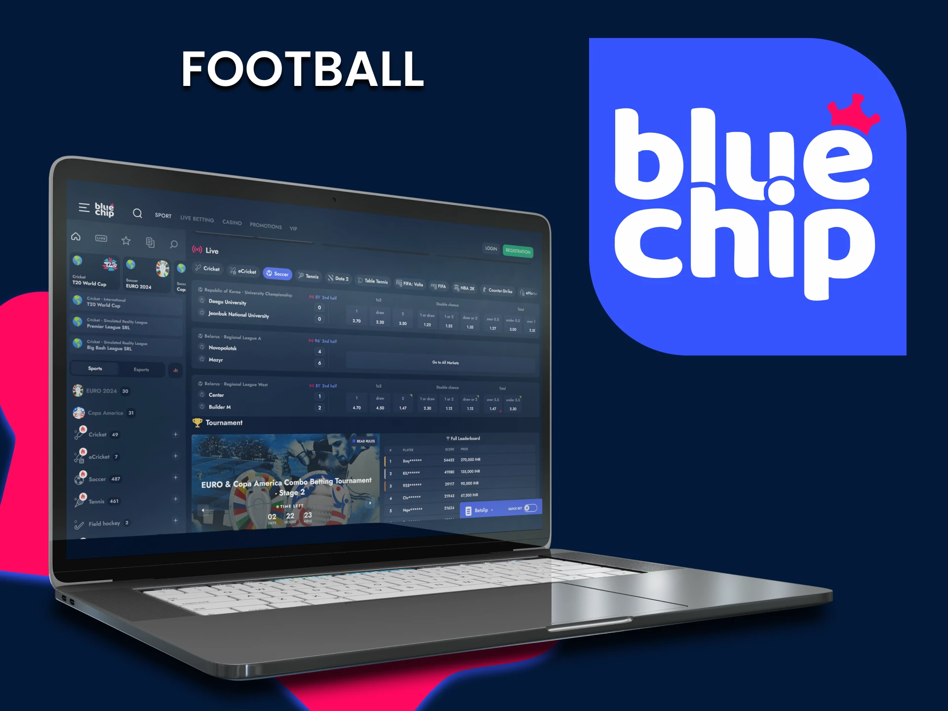 For Football bets, choose BlueChip.