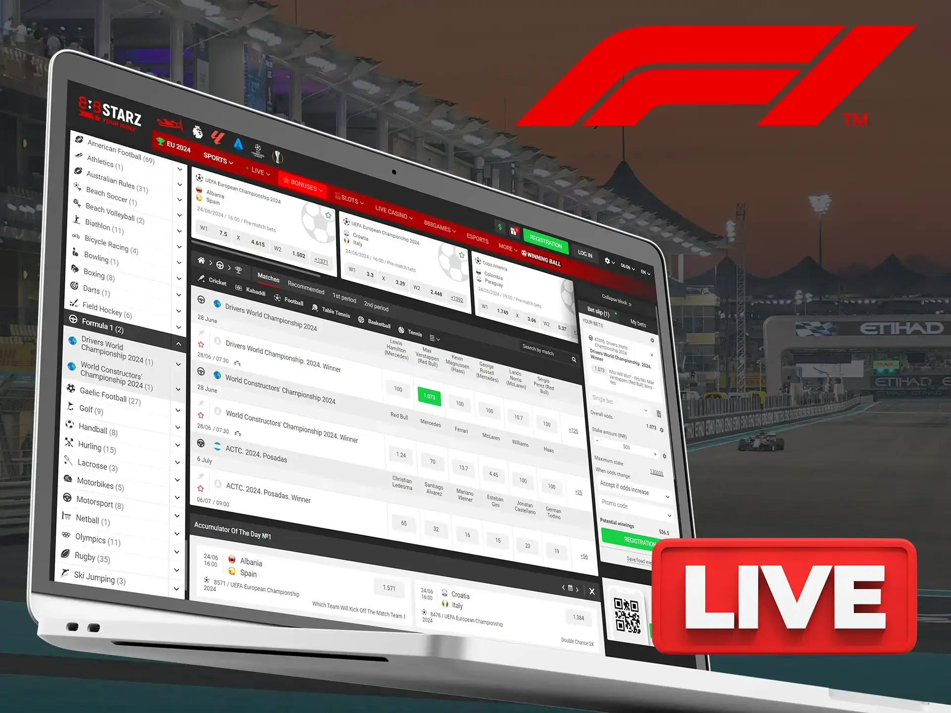 Find out what is live betting on Formula 1.