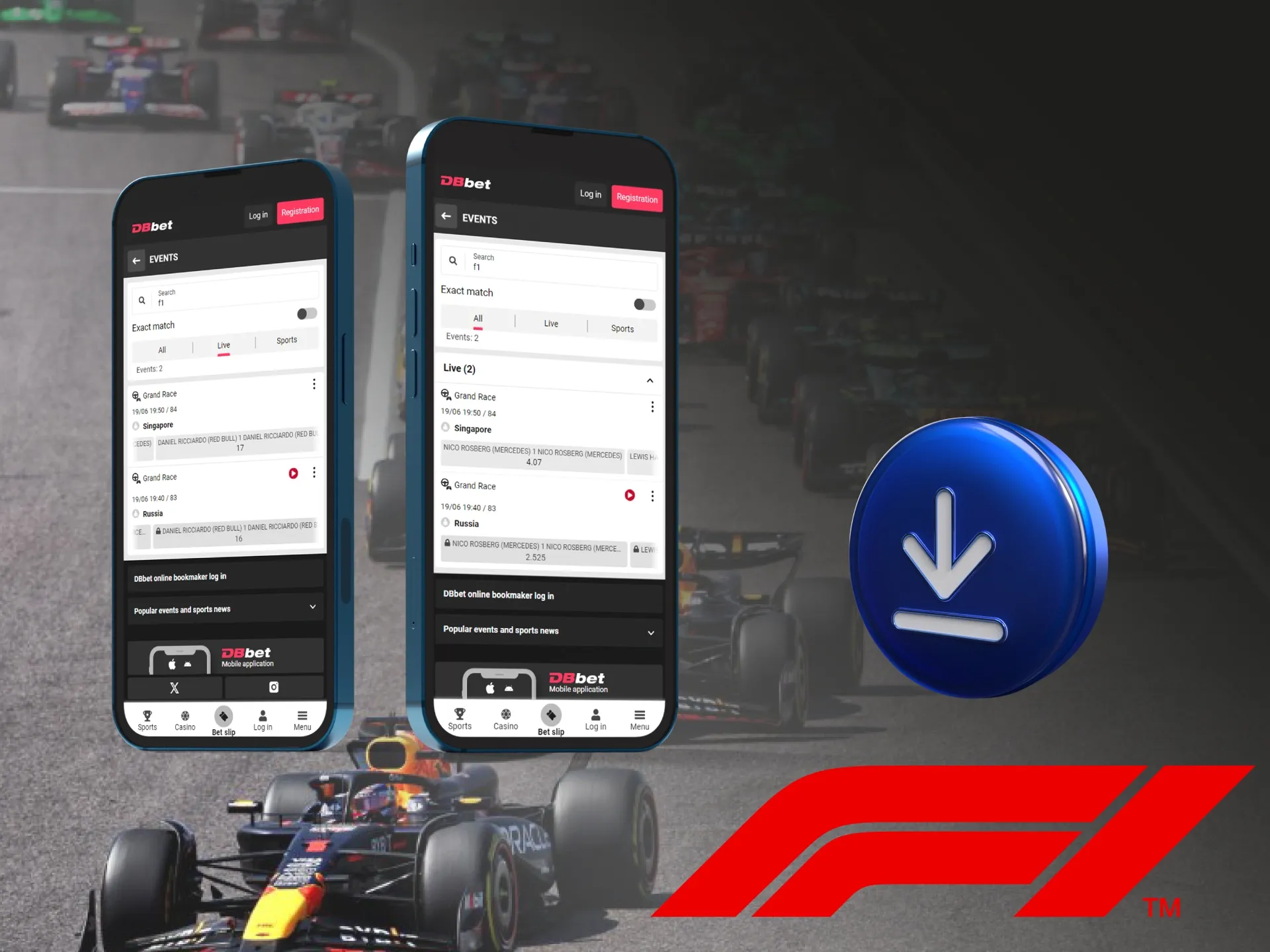 Download apps from the best bookmakers for Formula 1 betting.