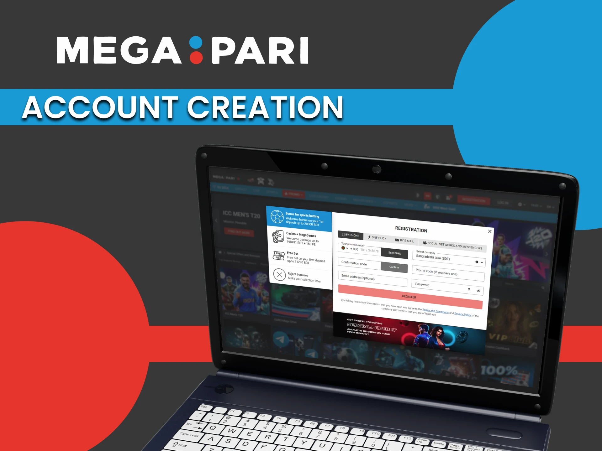 Register on Megapari to bet.