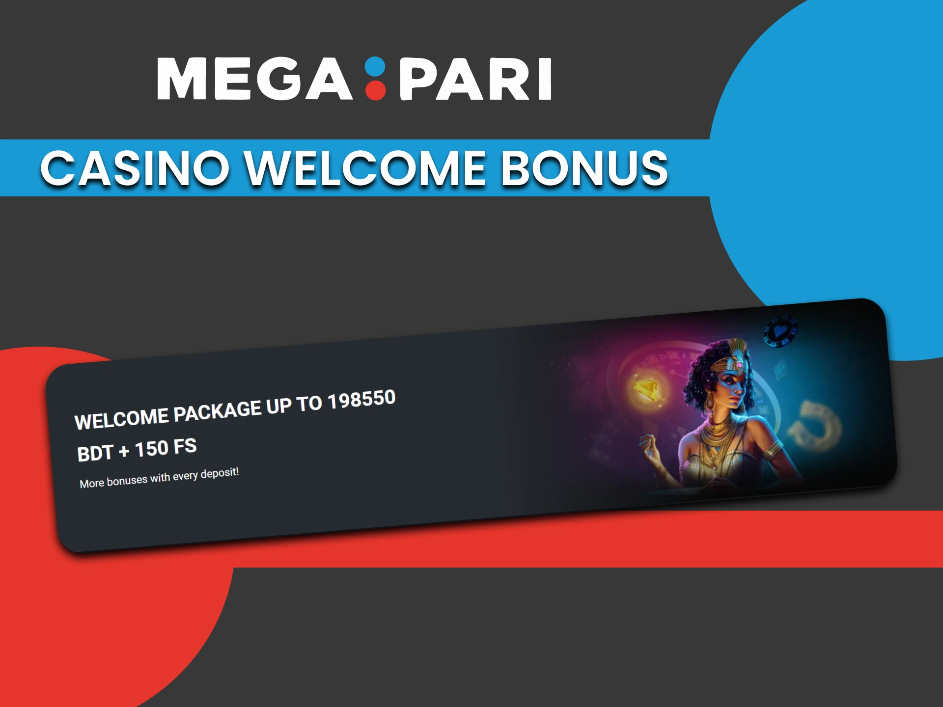 Get a bonus from Megapari for casino.