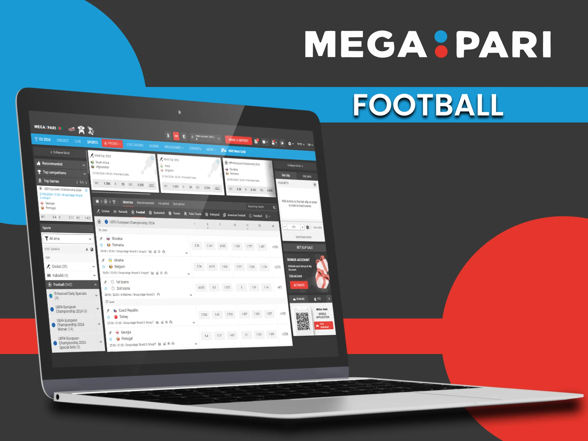 To bet on football, choose the Megapari website.