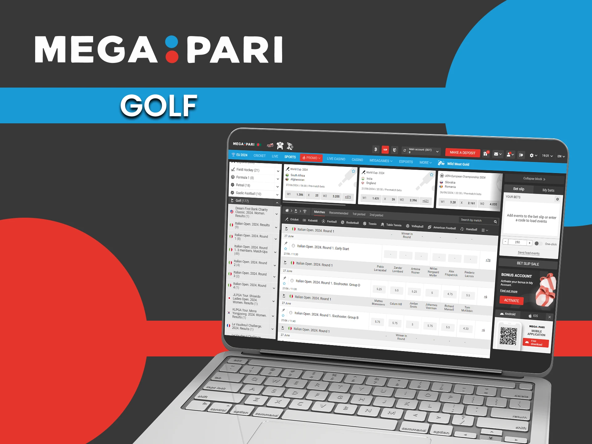 Bet on golf with Megapari.