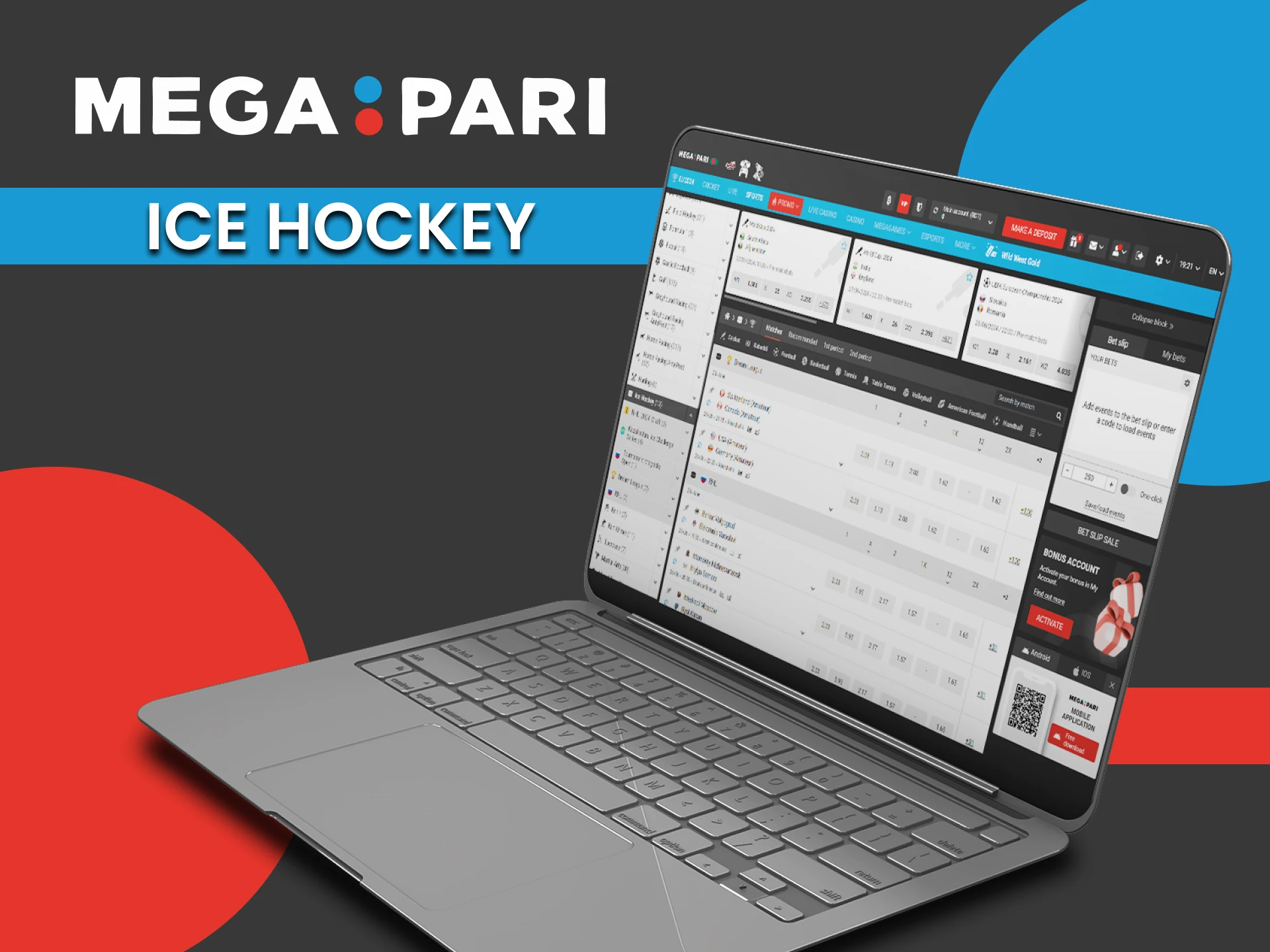 To bet on ice hockey, choose the Megapari website.