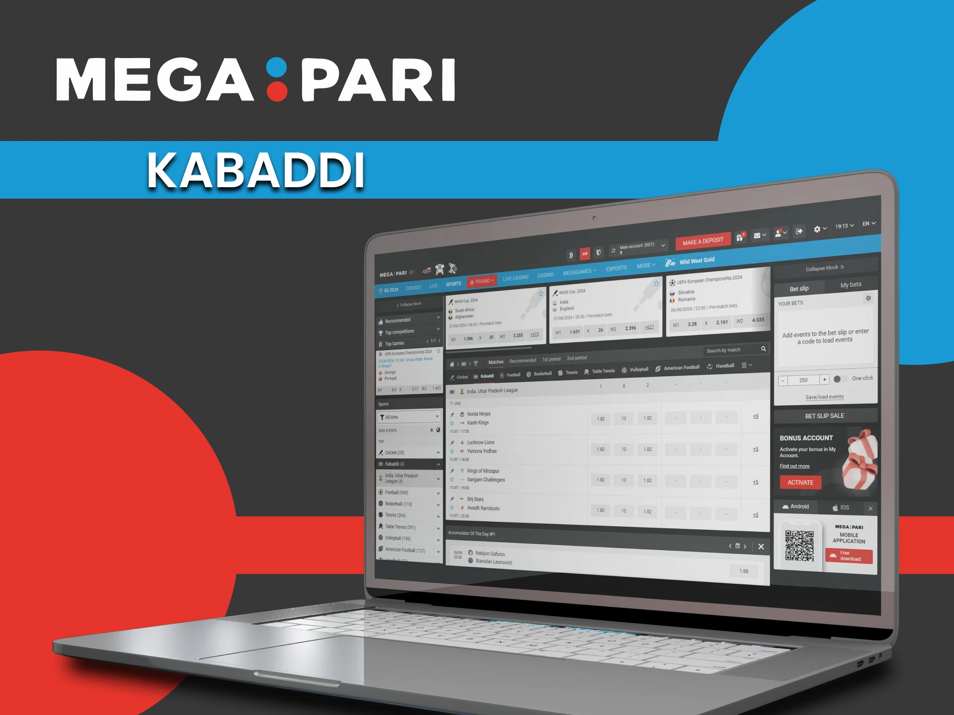 Bet on kabaddi with Megapari.