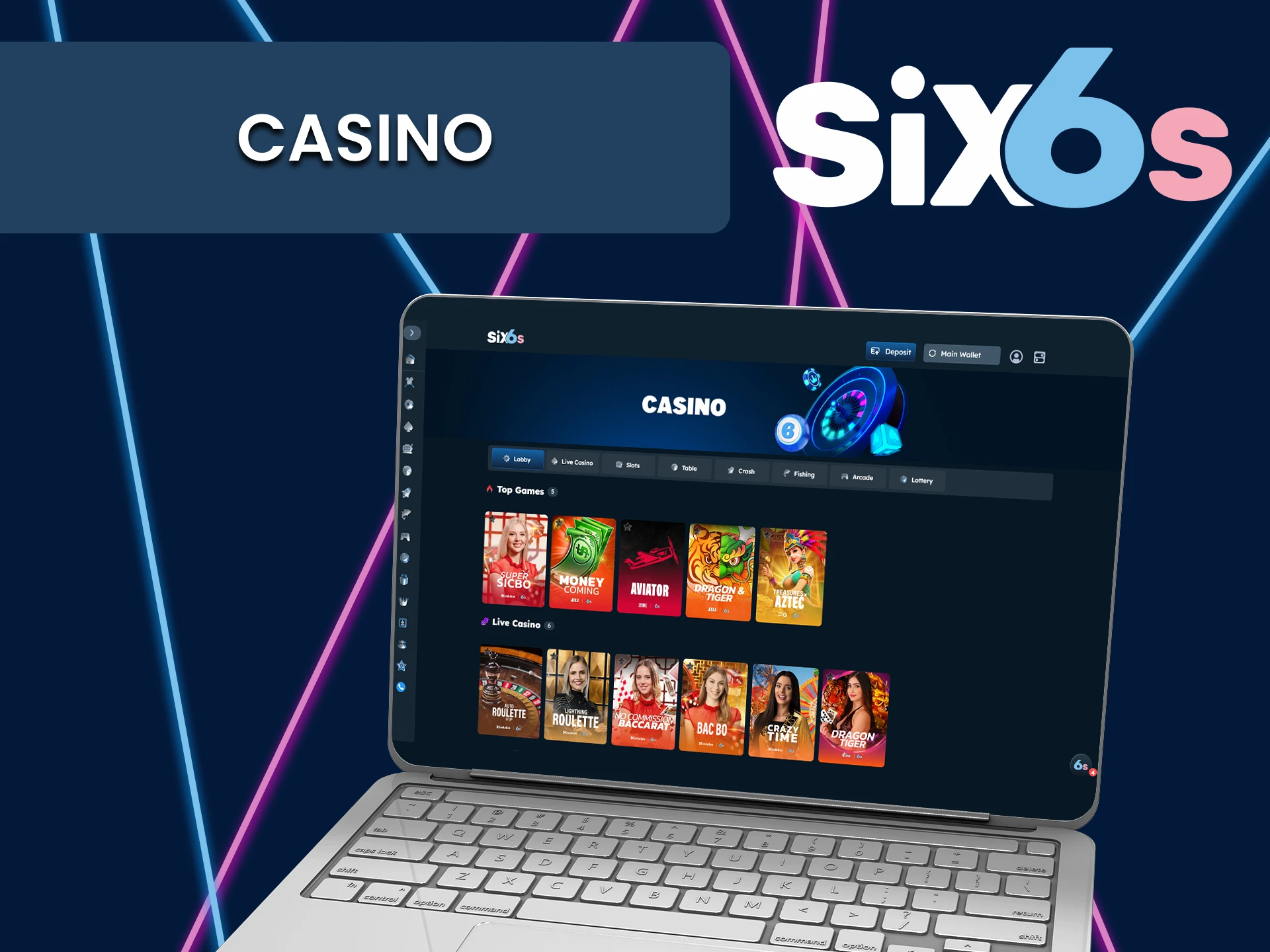 Play casino at Six6s.