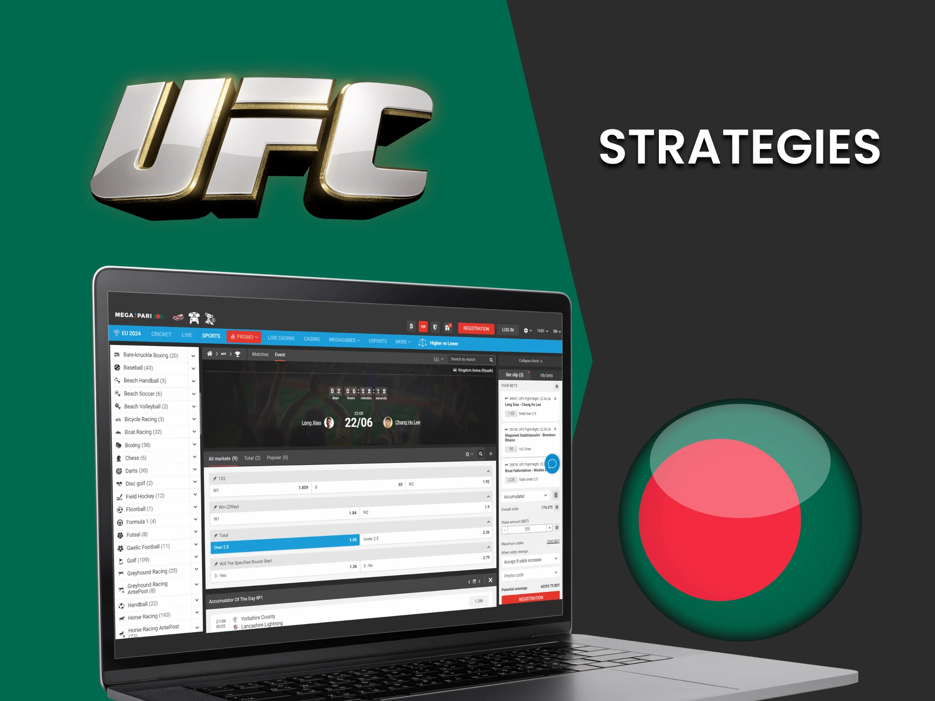 Use winning strategies to bet on the UFC.