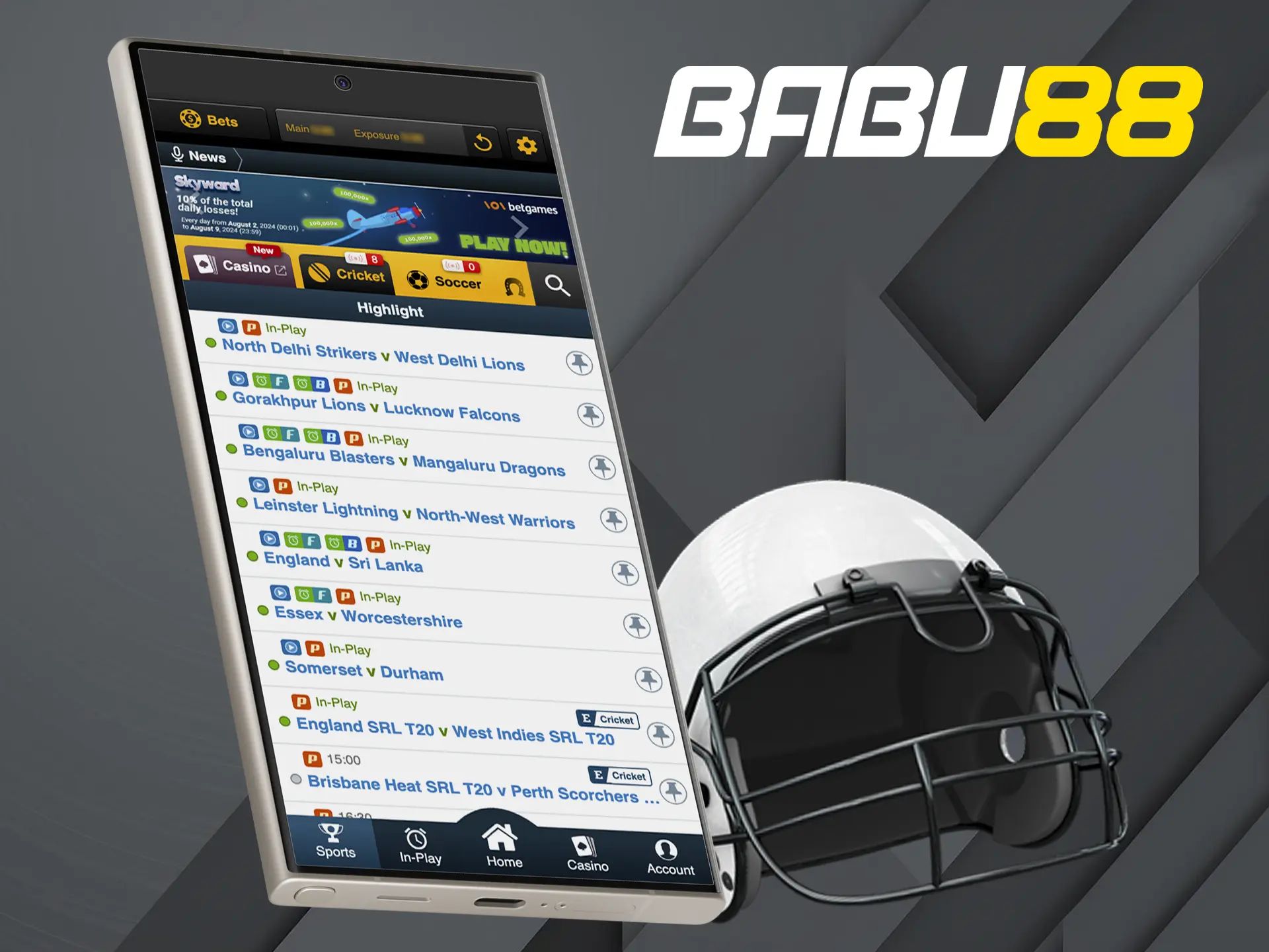 Analyse cricket matches and place your bets on the Babu88 app.