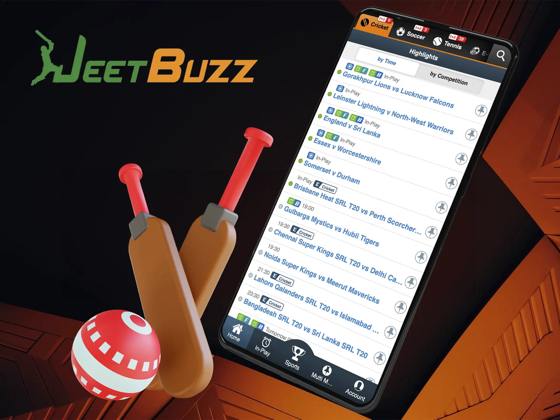 The JeetBuzz app always has a large number of cricket matches available for you to bet on.