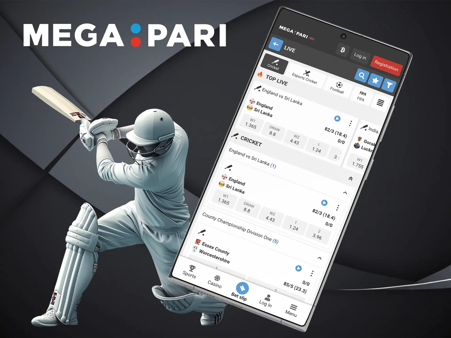 Utilise your skills when betting on cricket on the Megapari app.