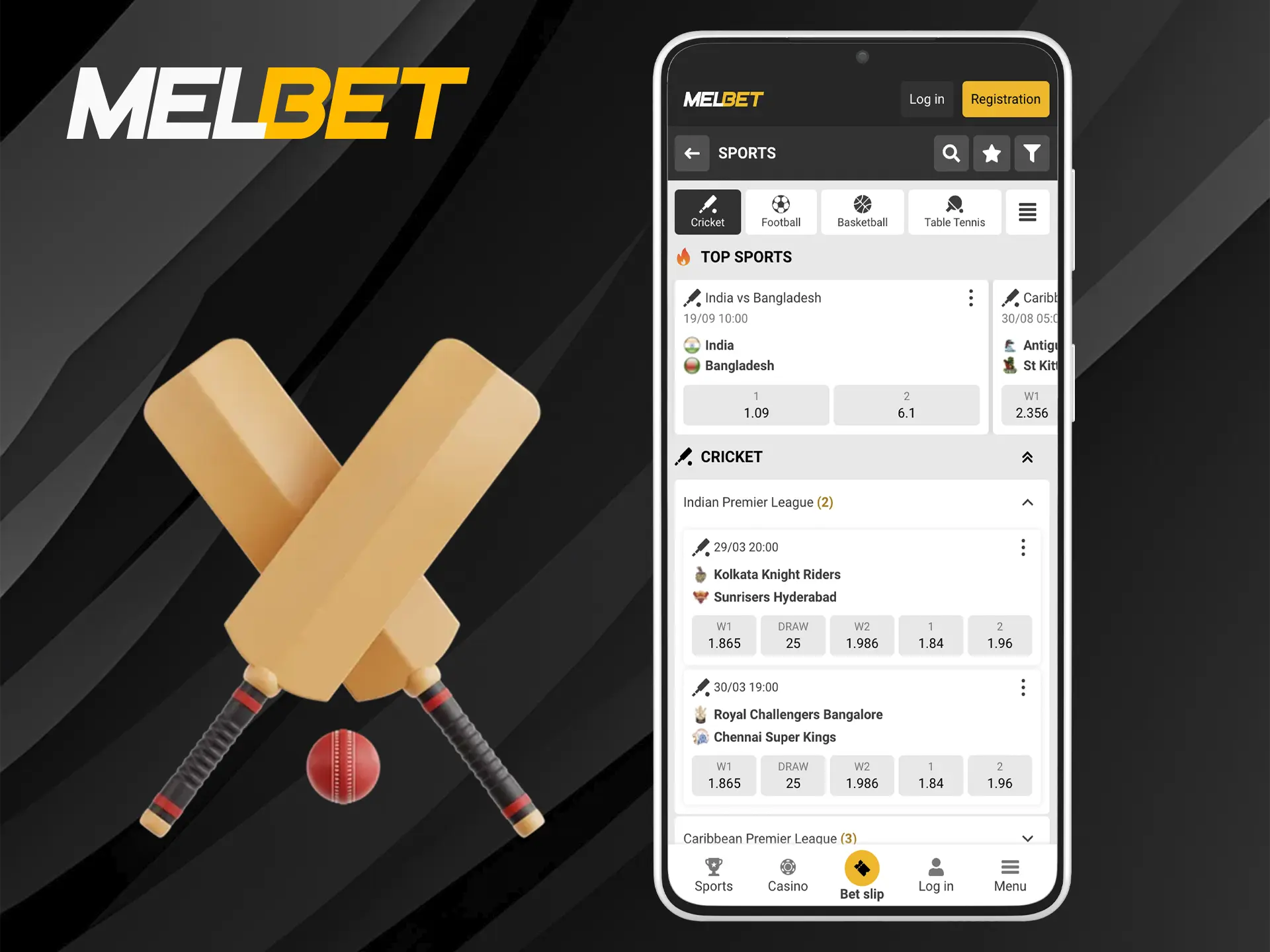 Take advantage of Melbet's bonus when betting on cricket.