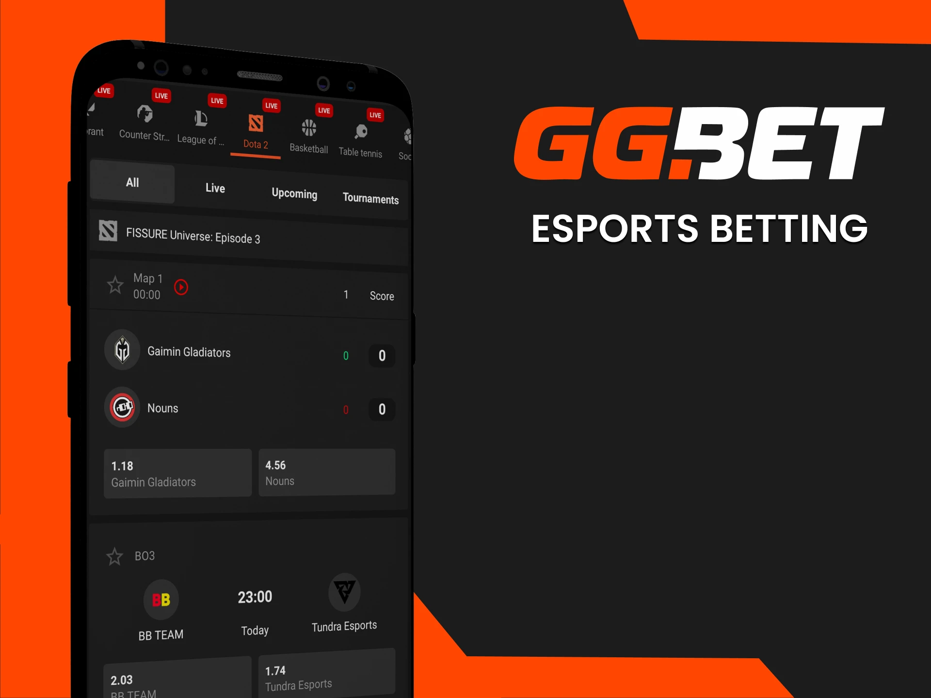 Place bets on eSports using the GGbet app.