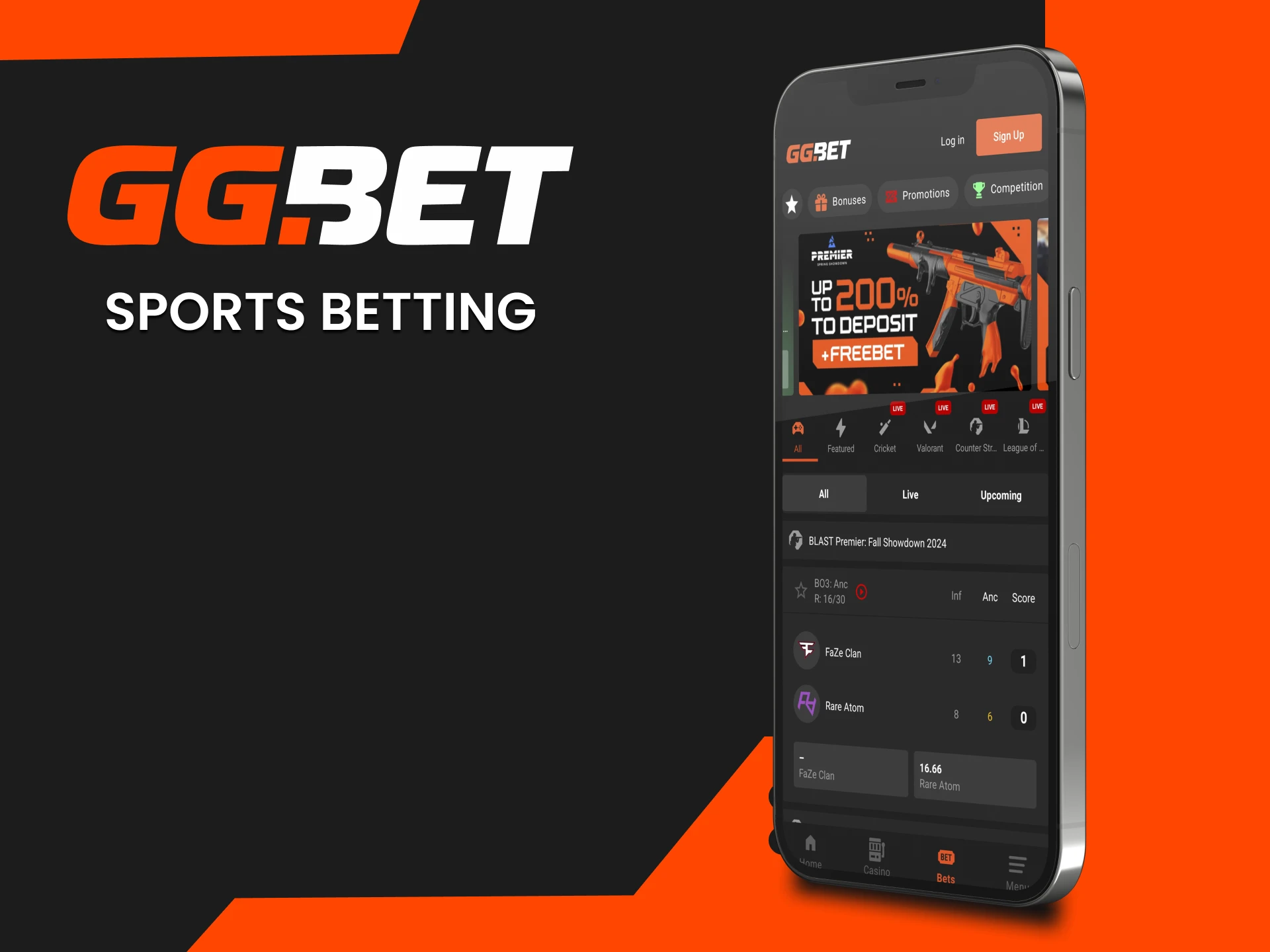 Place bets on sports using the GGbet app.