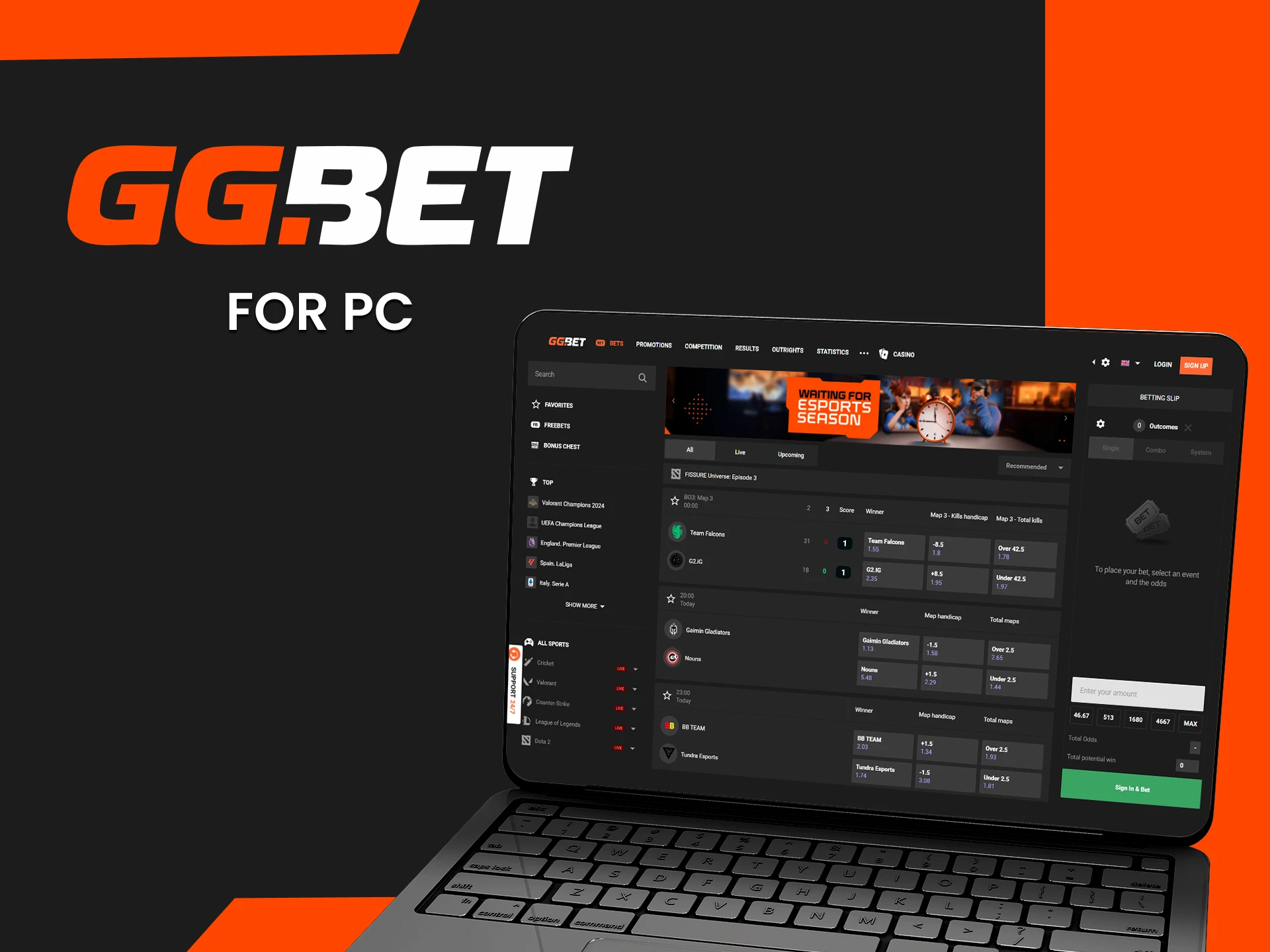 Use GGbet on your PC.