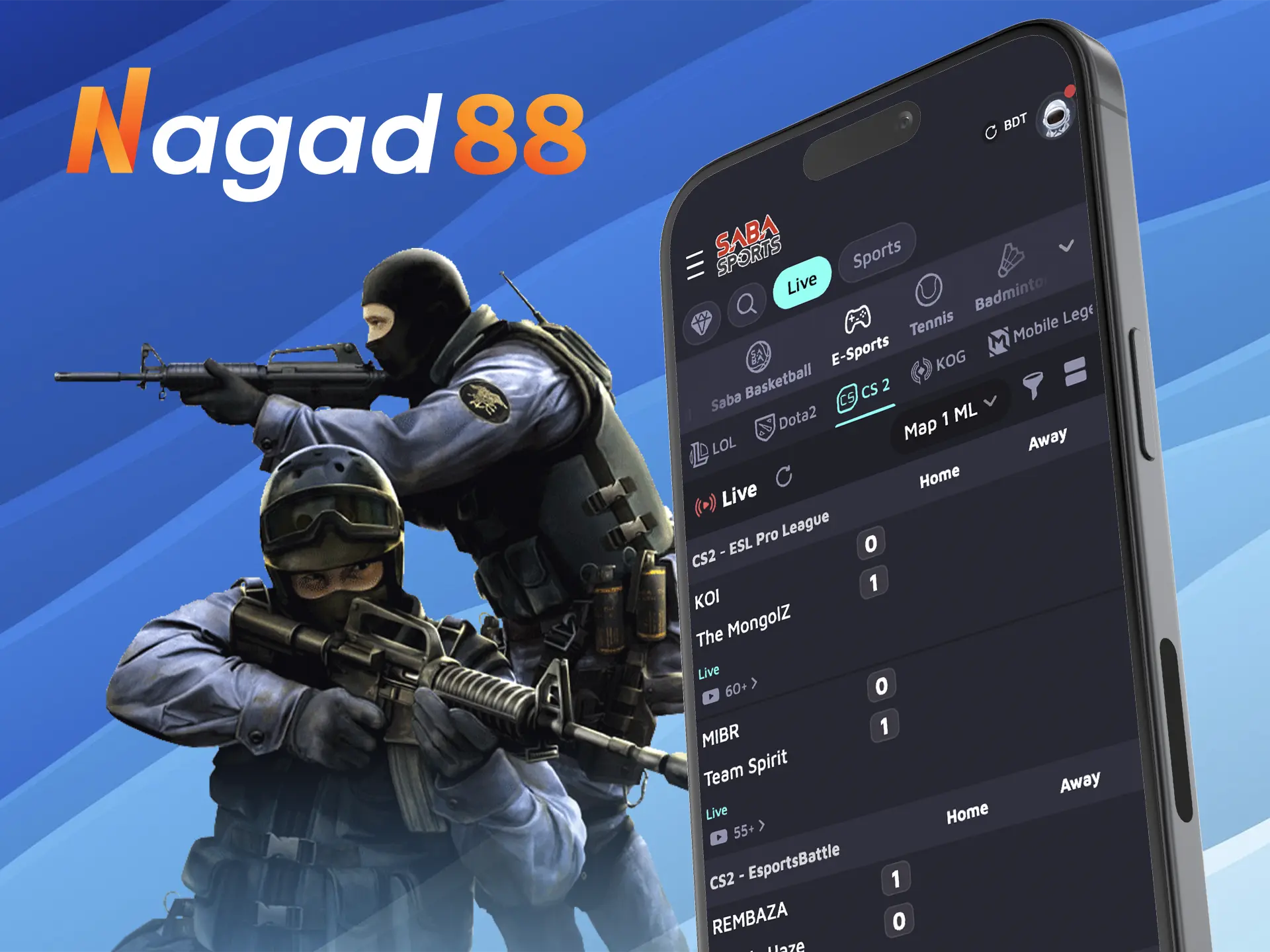 Get a charge of emotions from victories when betting on Counter Strike at the bookmaker Nagad88.