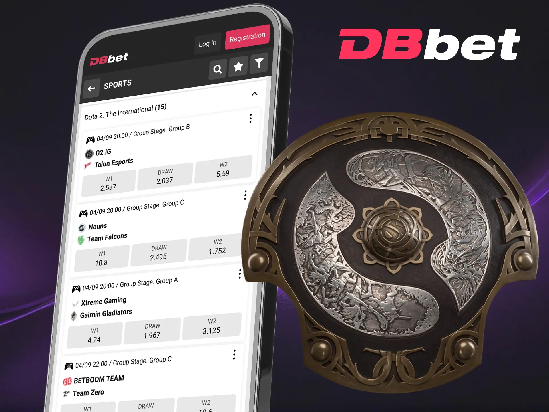 Take advantage of DBbet bonuses for betting on Dota 2 matches.