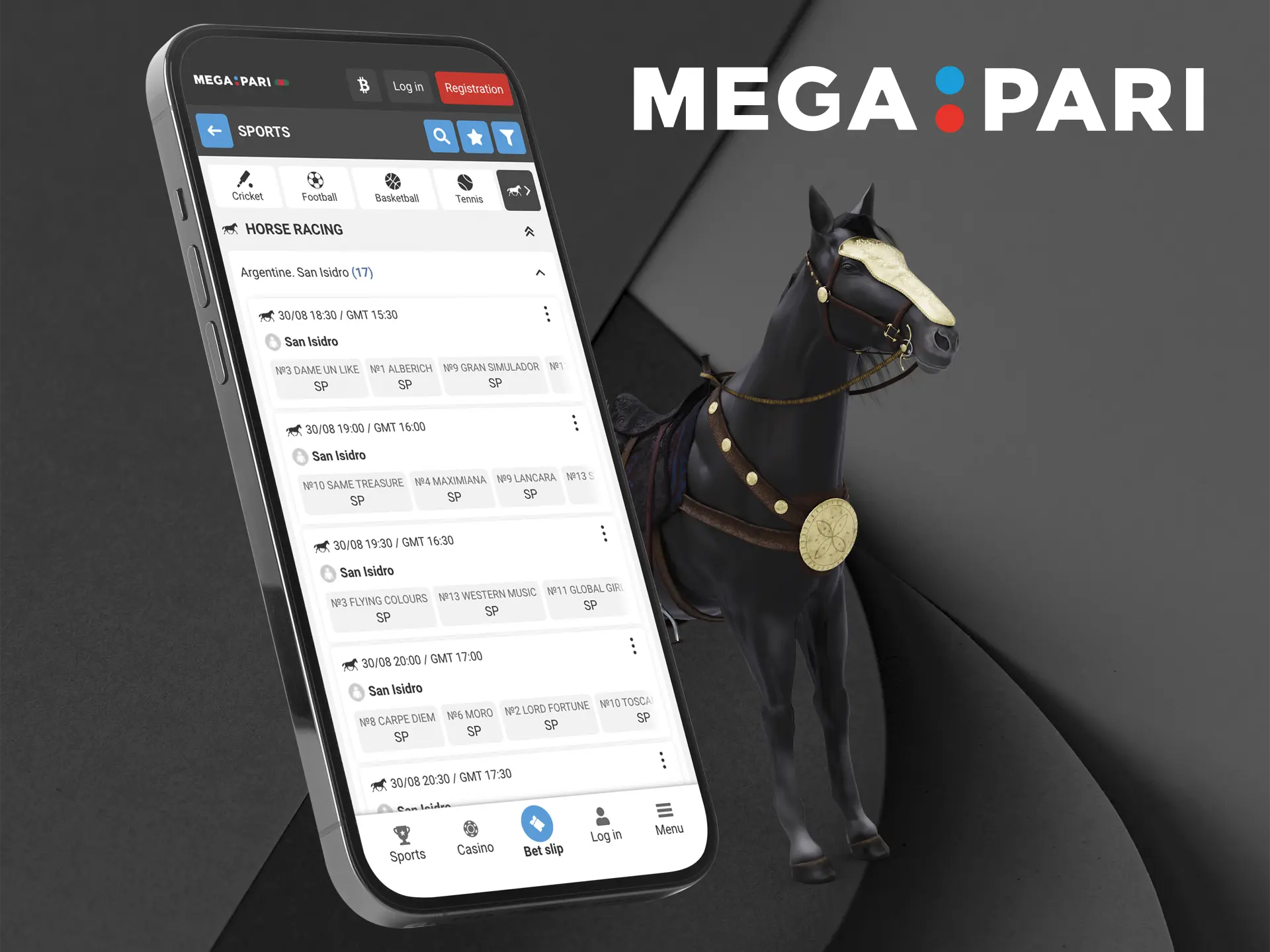 Use your tactics when betting on horse racing at Megapari bookmaker.