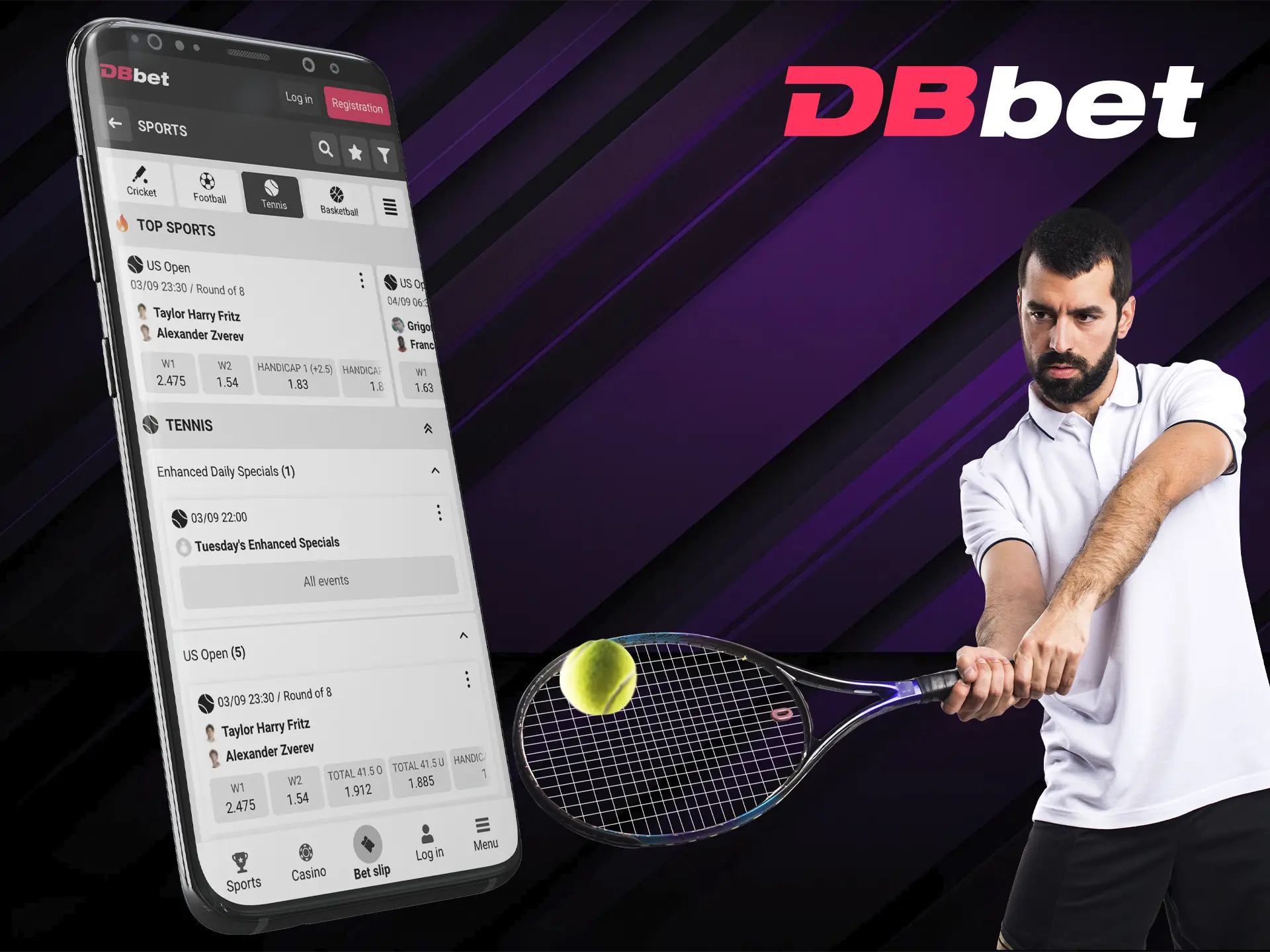 Watch the world's best racquets play and make your predictions at DBbet Casino.