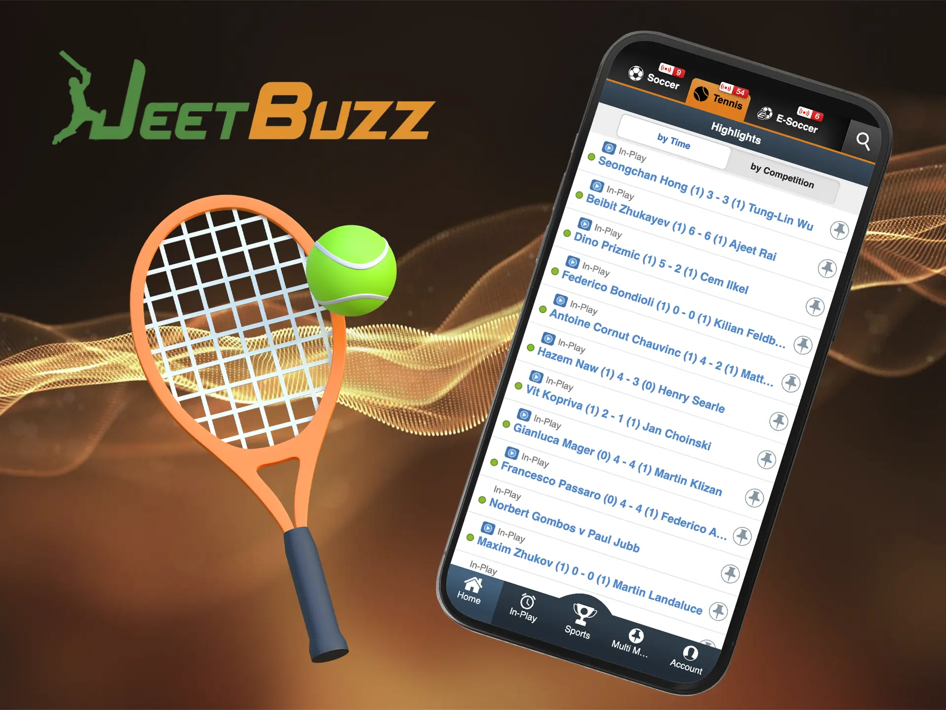 Get valuable experience when betting on tennis on the app from Jeetbuzz Casino.