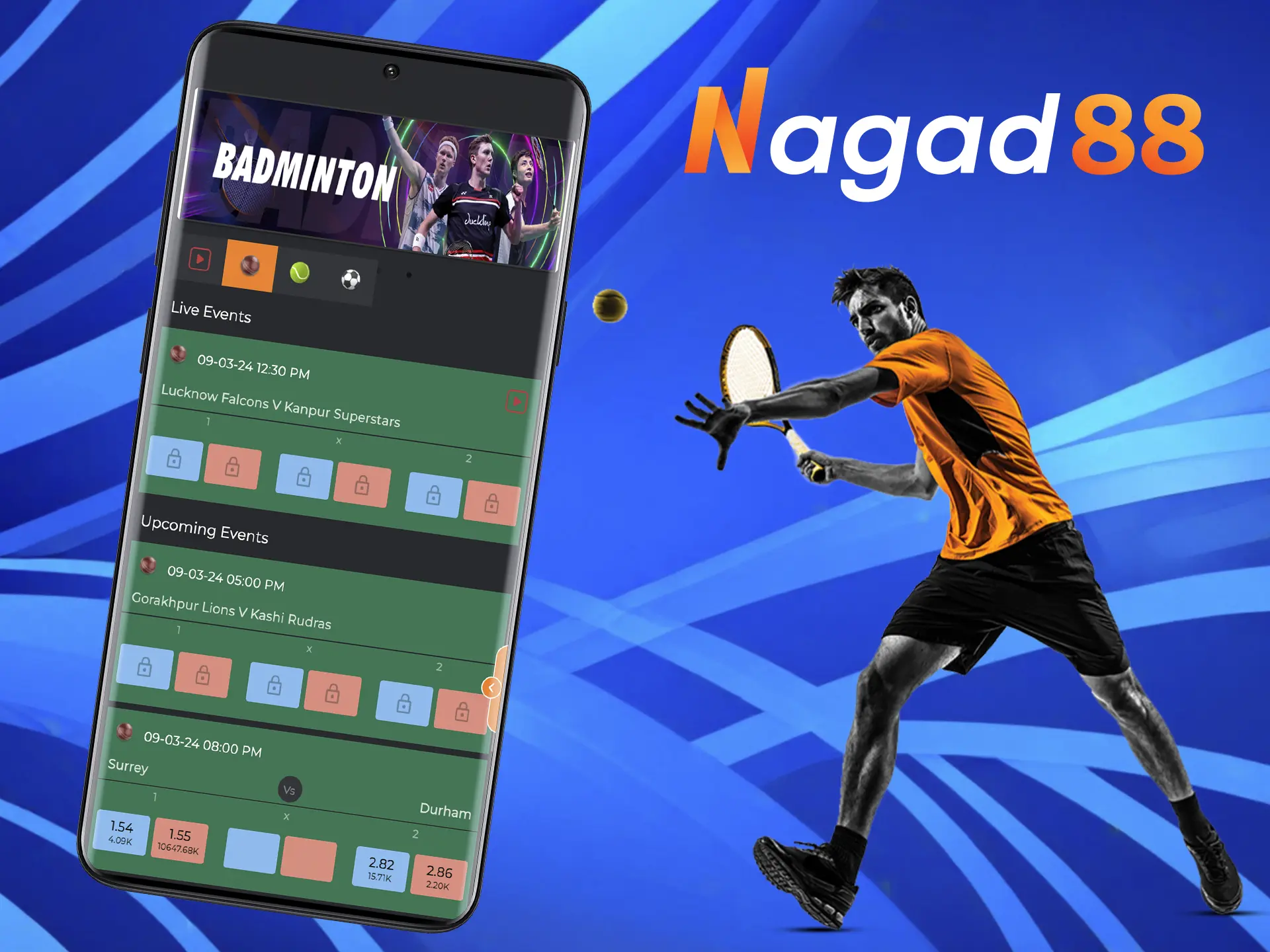 Check out the available tennis betting options on the Nagad88 app.