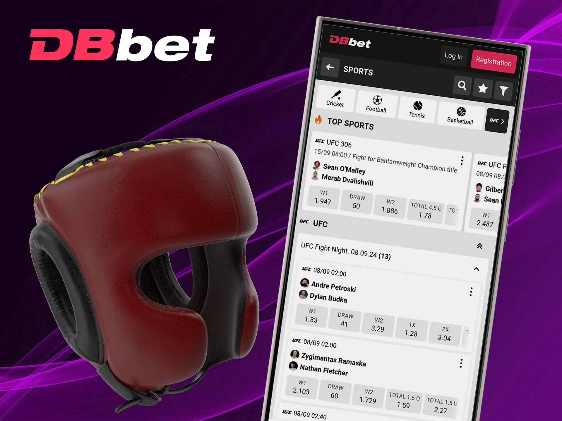 Use your tactics and strategies when betting on UFC on the DBbet app.