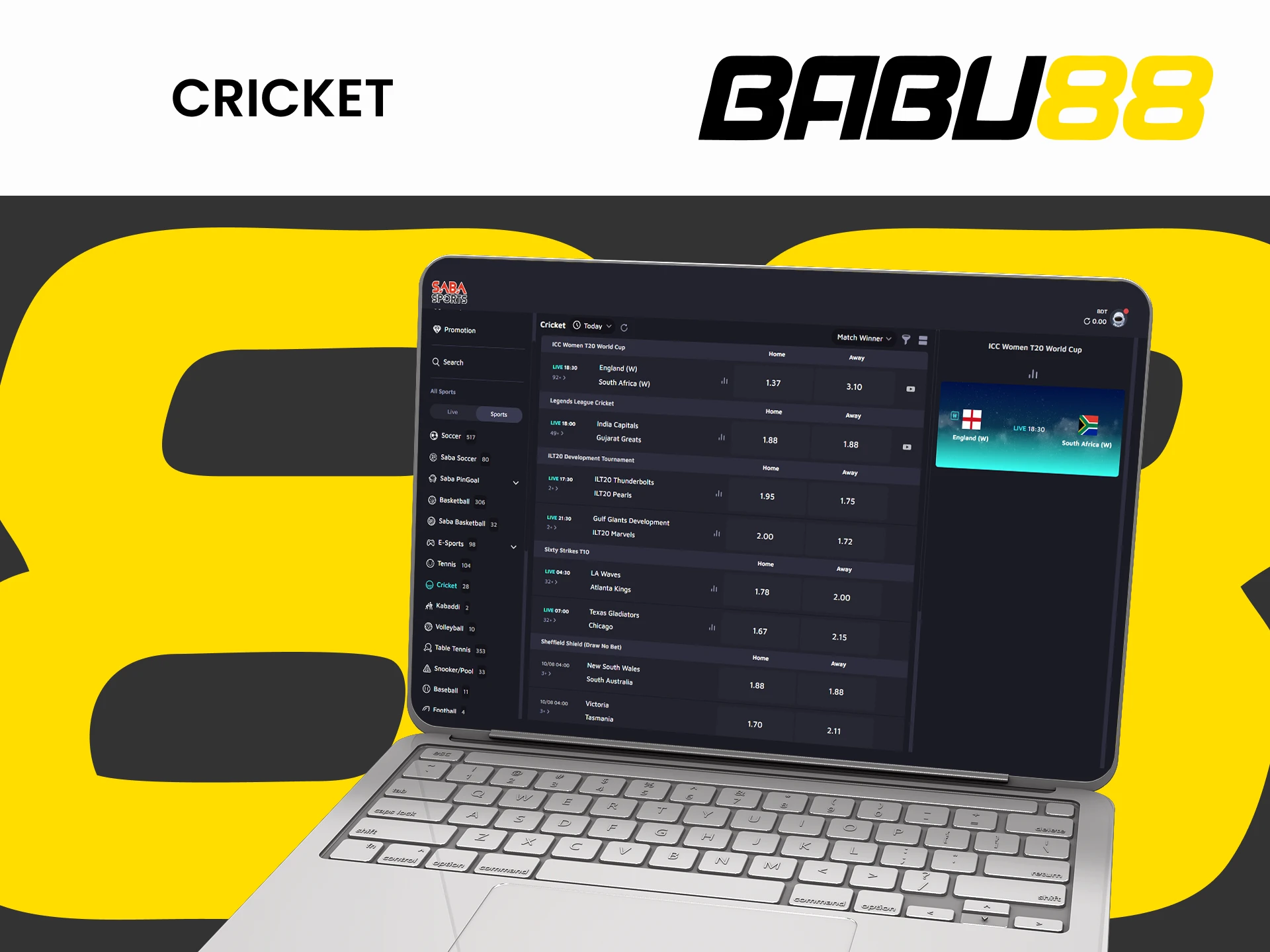 Choose cricket for sports betting from Babu88.