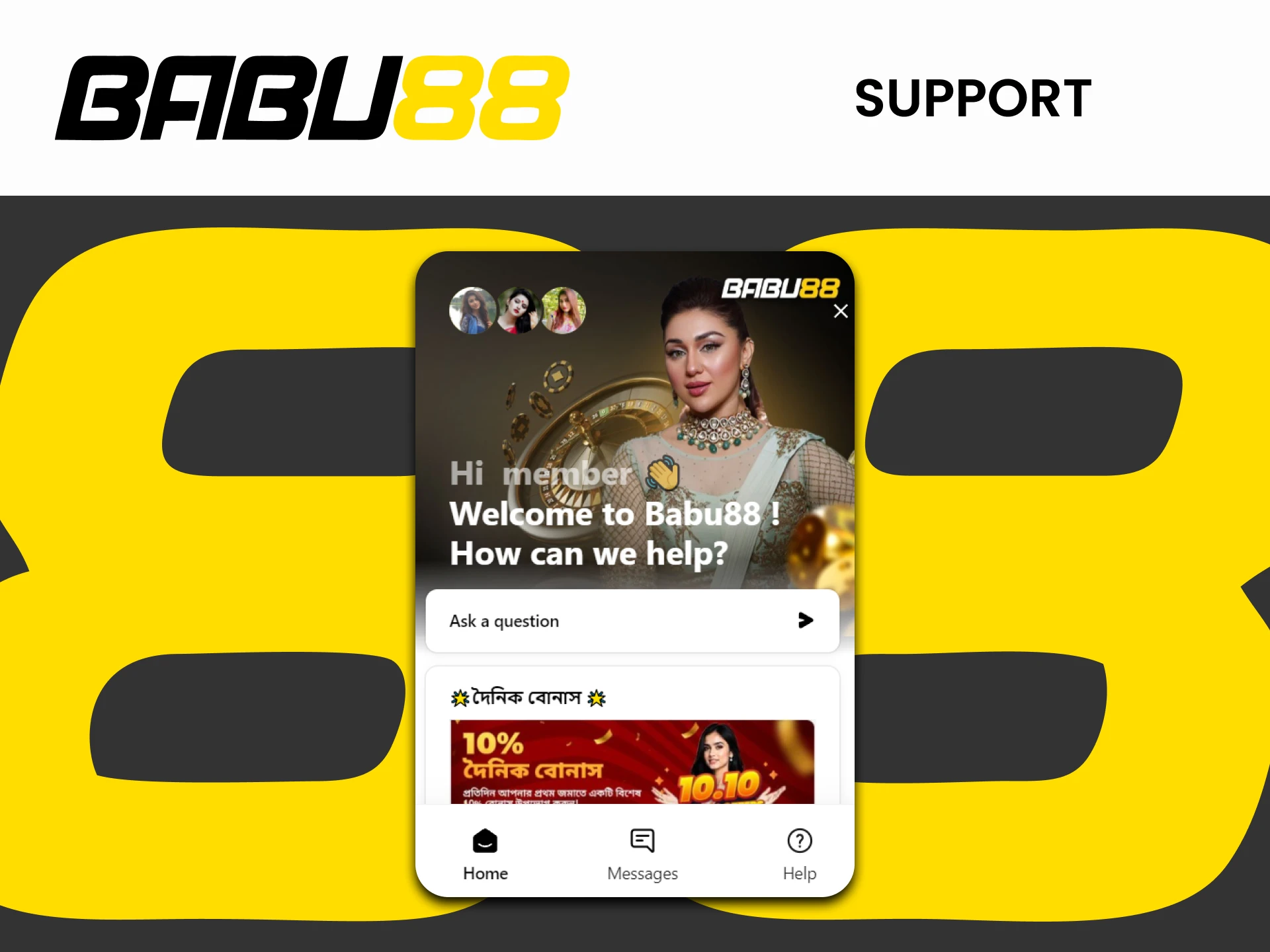 You can contact support on the Babu88 website.