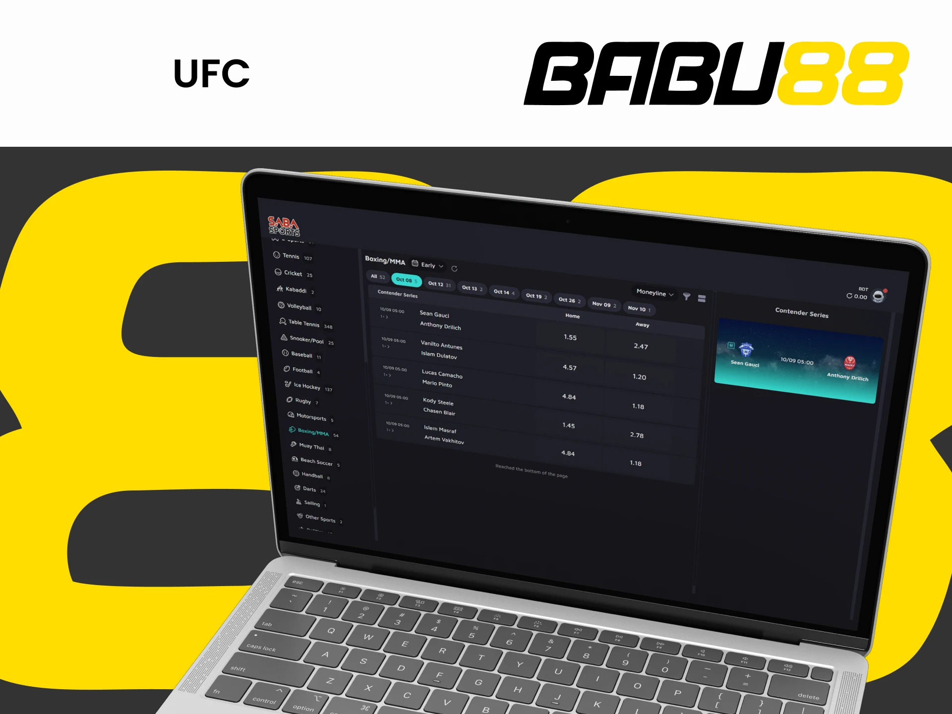 Bet on UFC with Babu88.