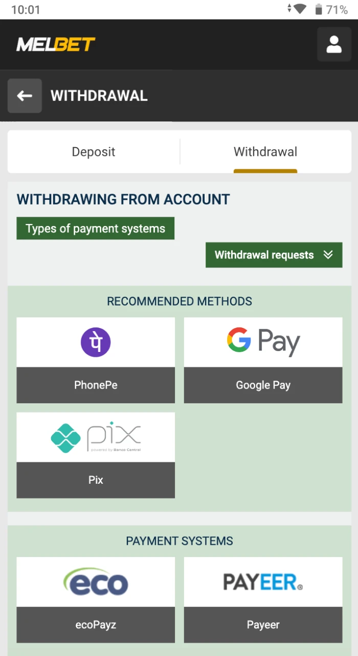 Can I choose Google Pay to withdraw money on the casino website.