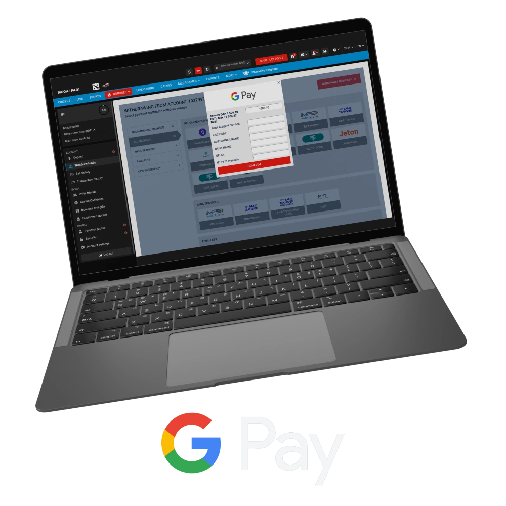 Which casino sites allow players to use Google Pay.