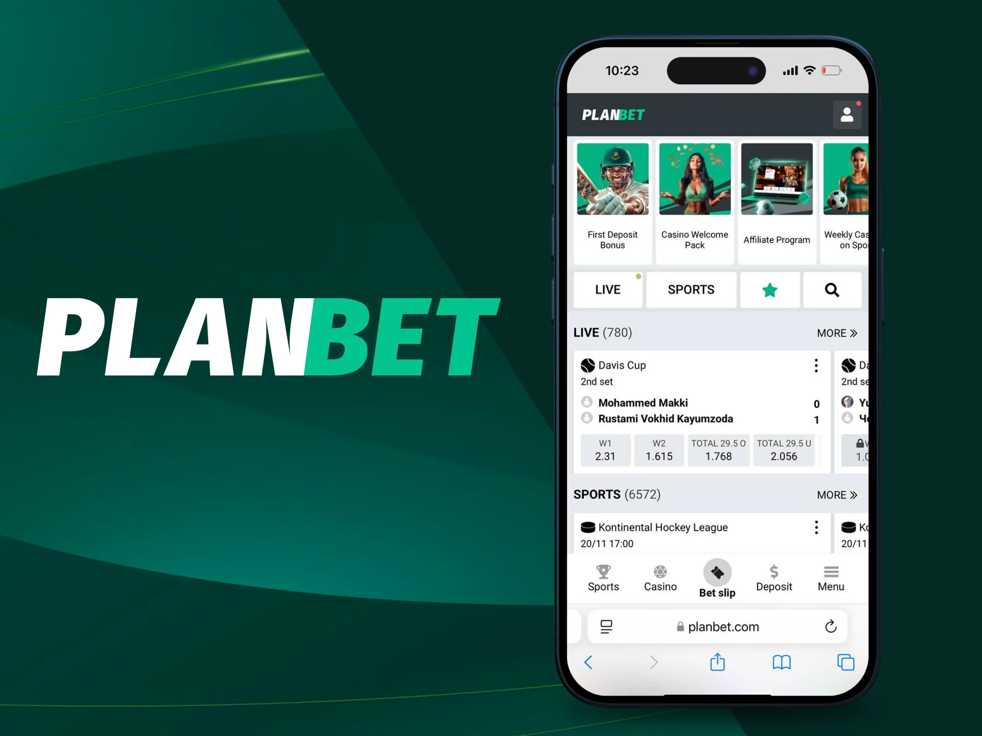 Open the PlanBet website.