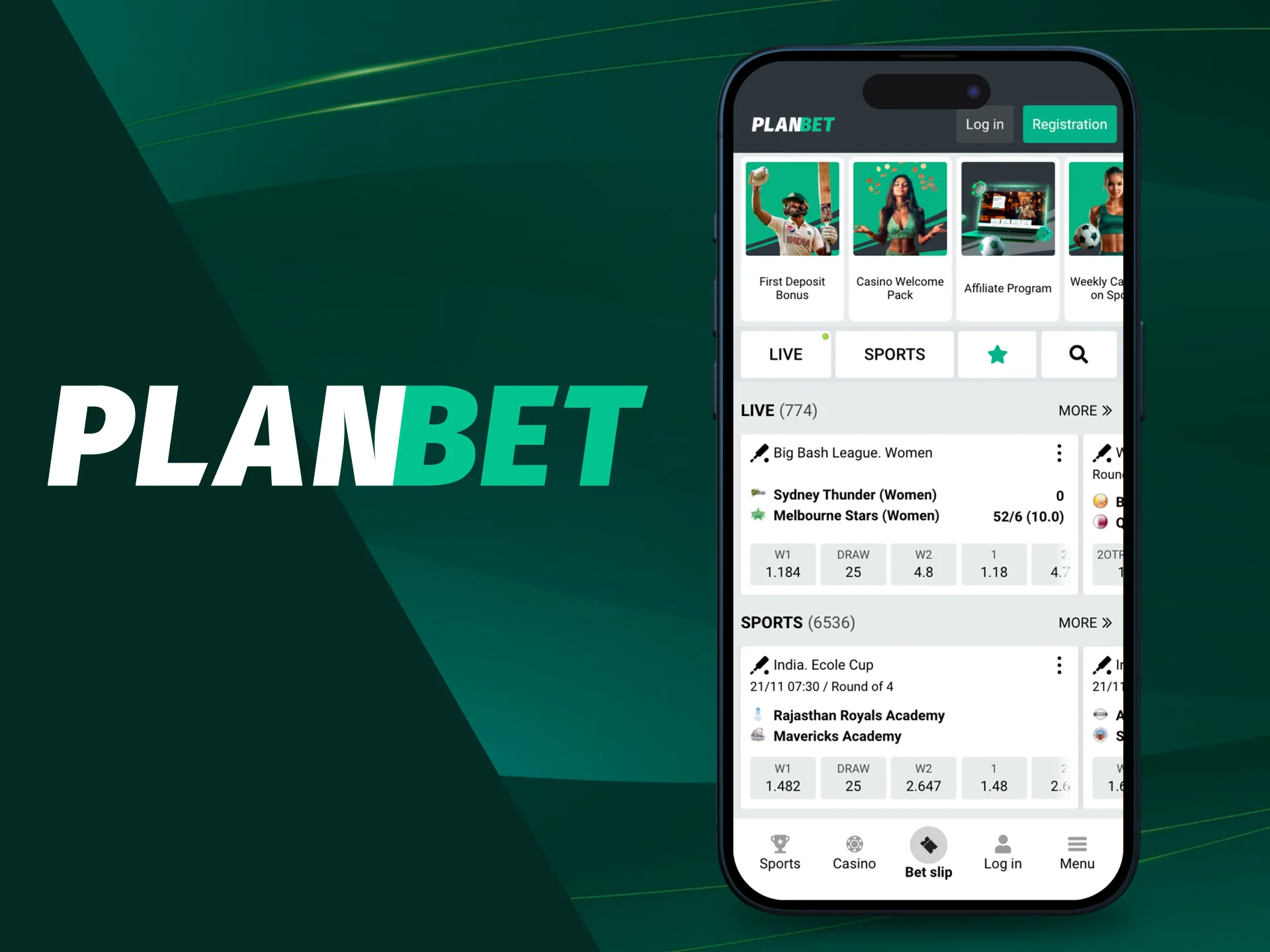 Open the website PlanBet on your phone.